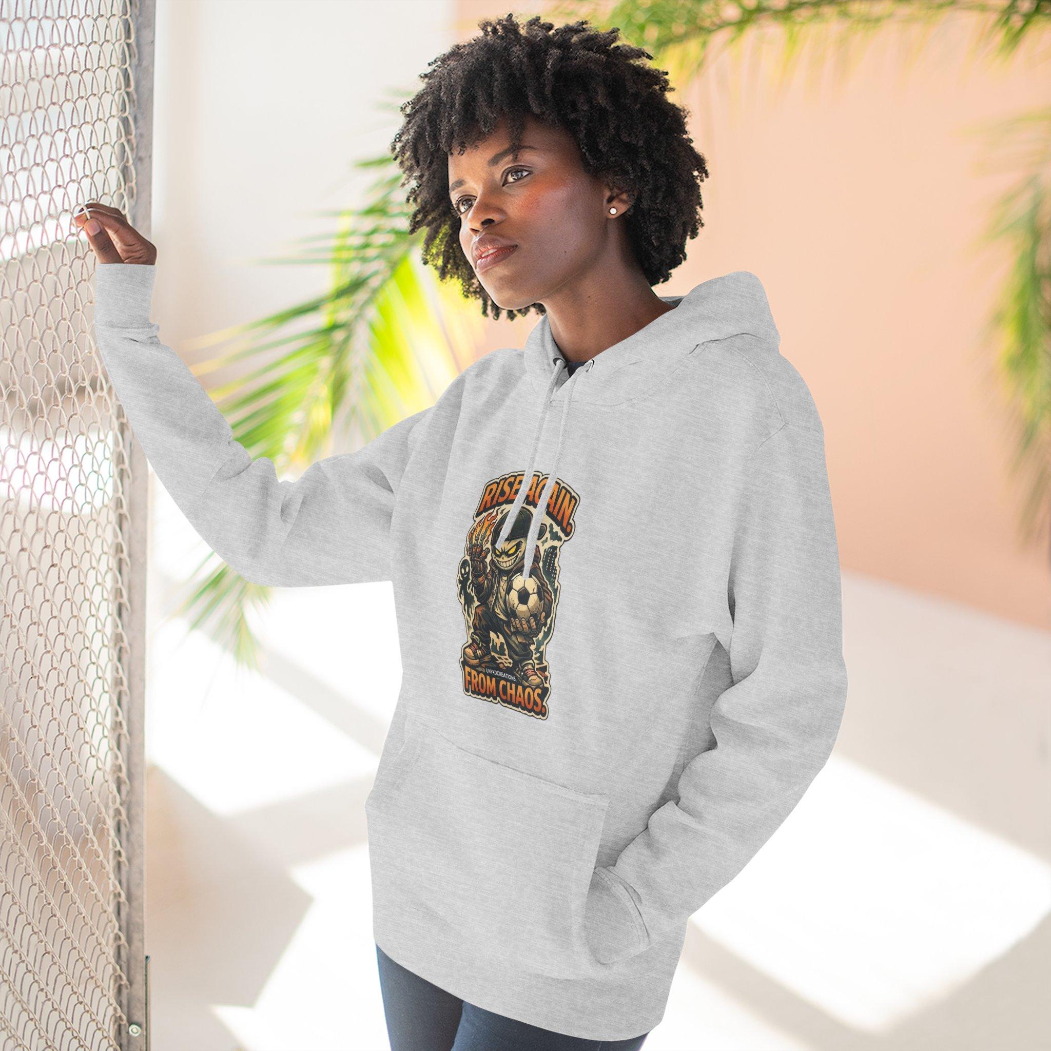 Hoodie - 'Rise Again From Chaos' Bear Graphic Pullover 5 Hoodie - 'Rise Again From Chaos' Bear Graphic Pullover - Imagen 5