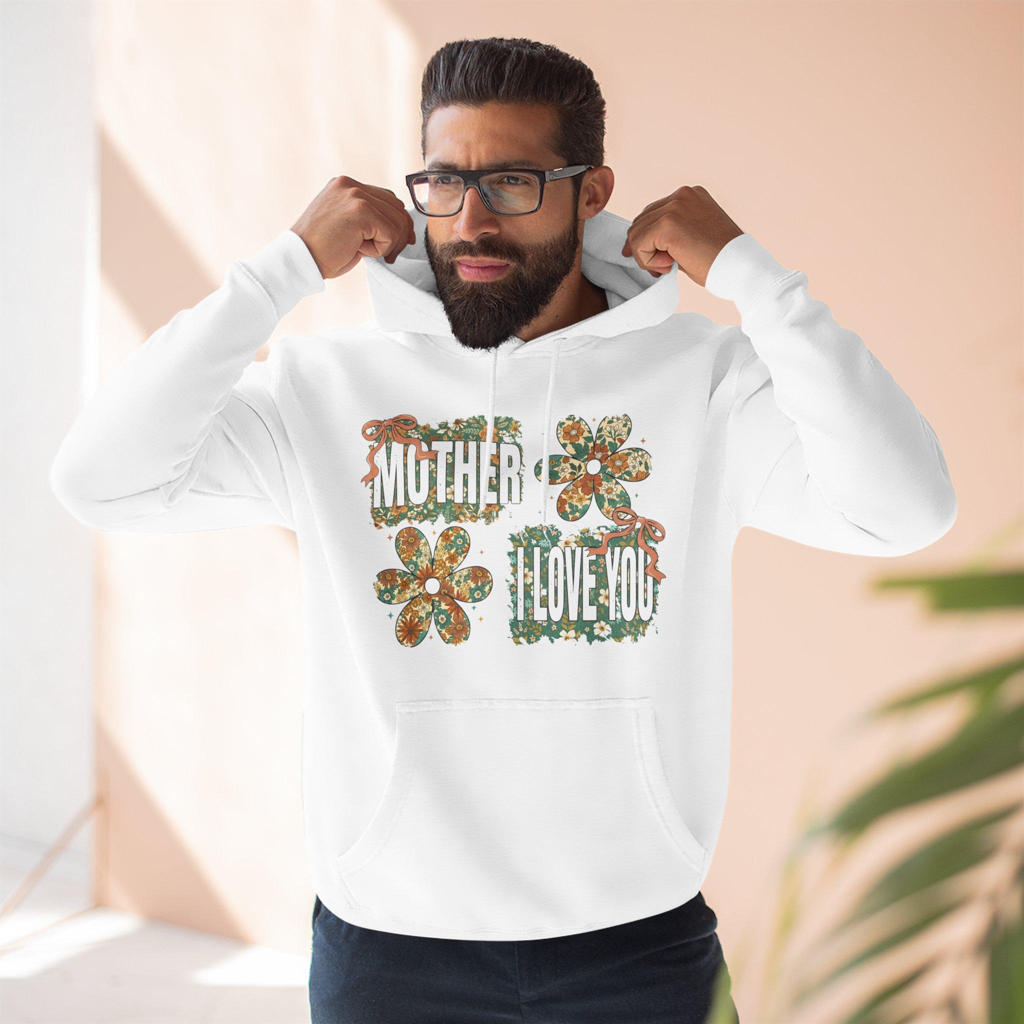 Sudadera con capucha floral "Mother I Love You" — Sudadera polar retro con estampado floral 3 Sudadera con capucha floral "Mother I Love You" — Sudadera polar retro con estampado floral - Imagen 3