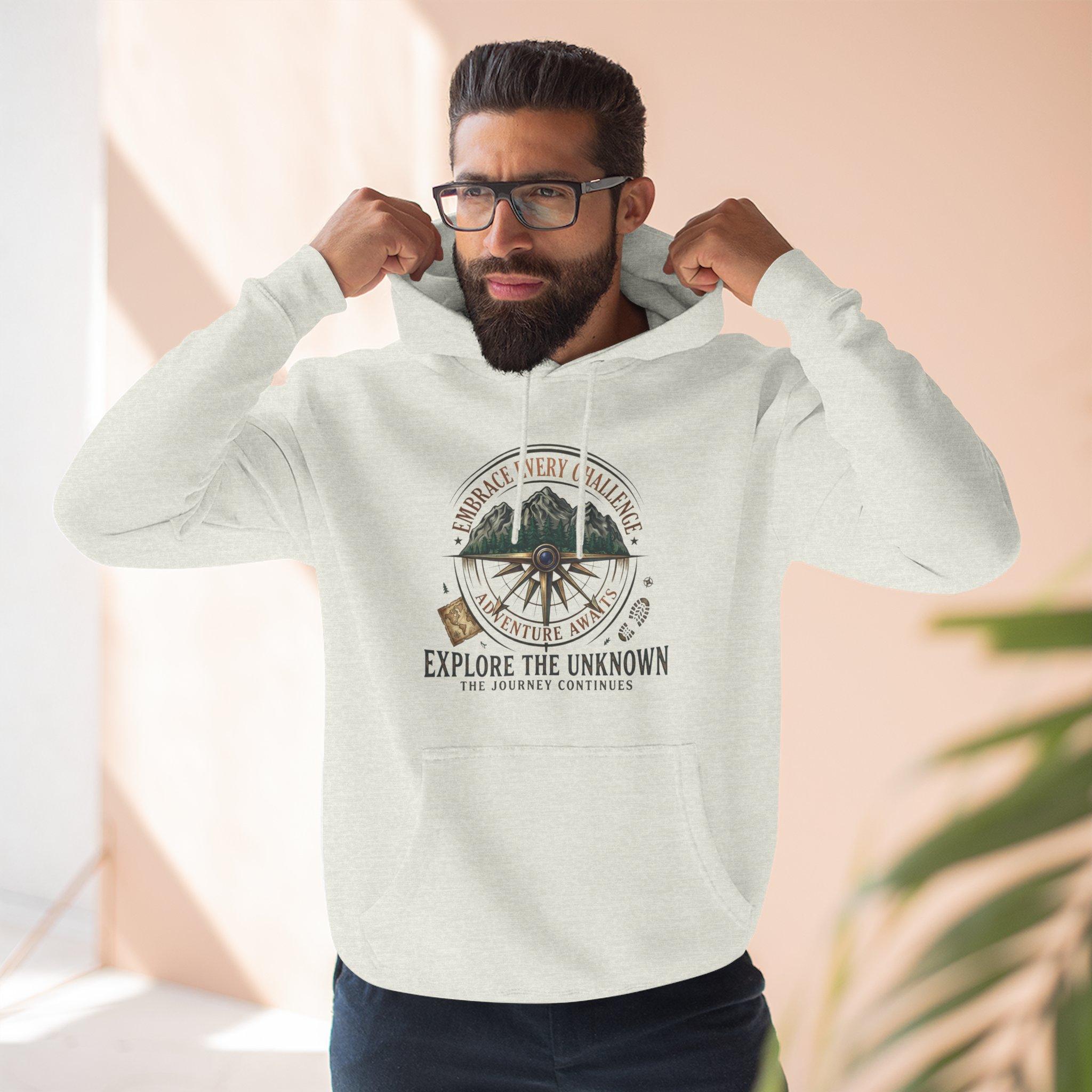 Adventure Hoodie - "Explore the Unknown" Mountain Compass Graphic 21 Adventure Hoodie - "Explore the Unknown" Mountain Compass Graphic - Imagen 21