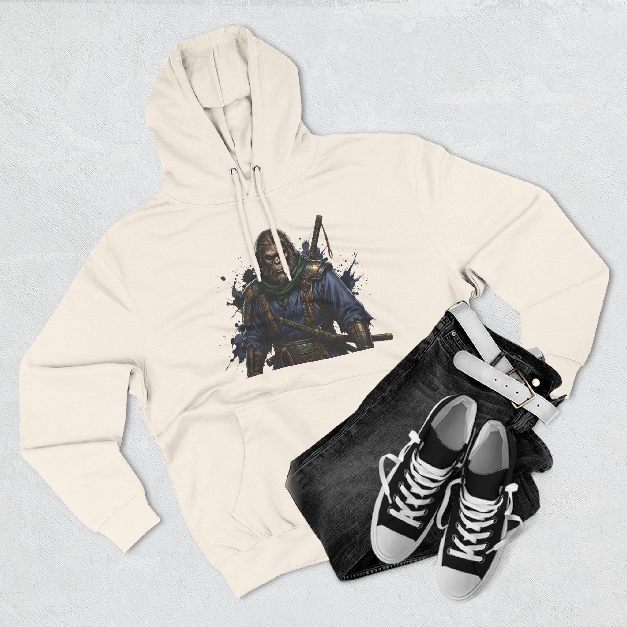 Samurai Warrior Fleece Hoodie — Three-Panel Graphic Pullover with Swords 32 Samurai Warrior Fleece Hoodie — Three-Panel Graphic Pullover with Swords - Imagen 32