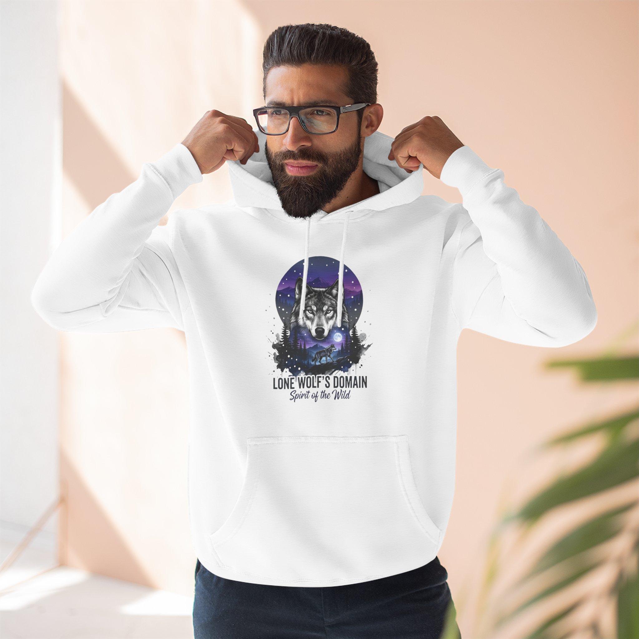 Wolf Moon Hoodie — "Lone Wolf's Domain" Graphic Fleece Pullover 20 Wolf Moon Hoodie — "Lone Wolf's Domain" Graphic Fleece Pullover - Imagen 20