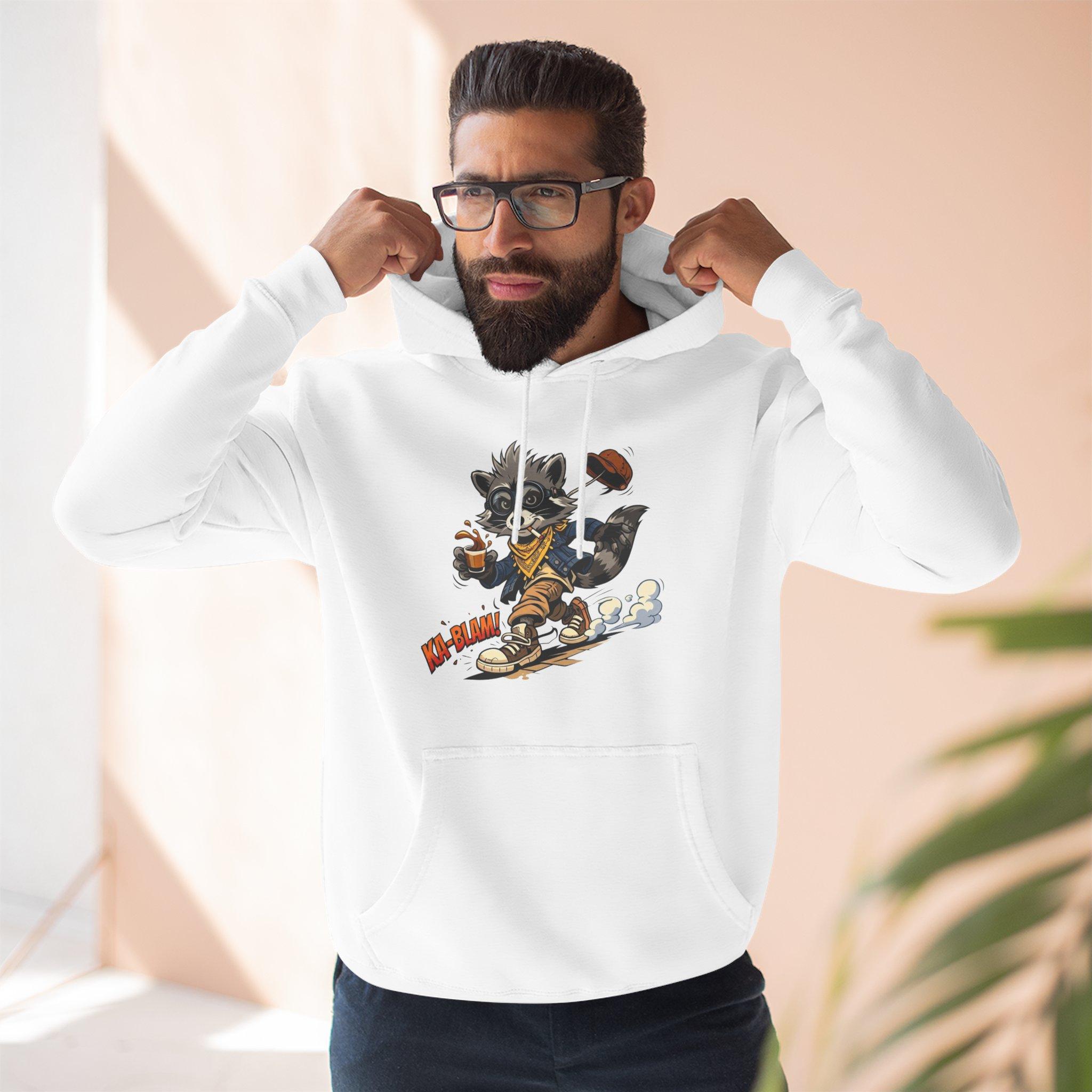 Vintage Football Raccoon Hoodie — Grunge Cartoon Sports Pullover 1 Vintage Football Raccoon Hoodie — Grunge Cartoon Sports Pullover
