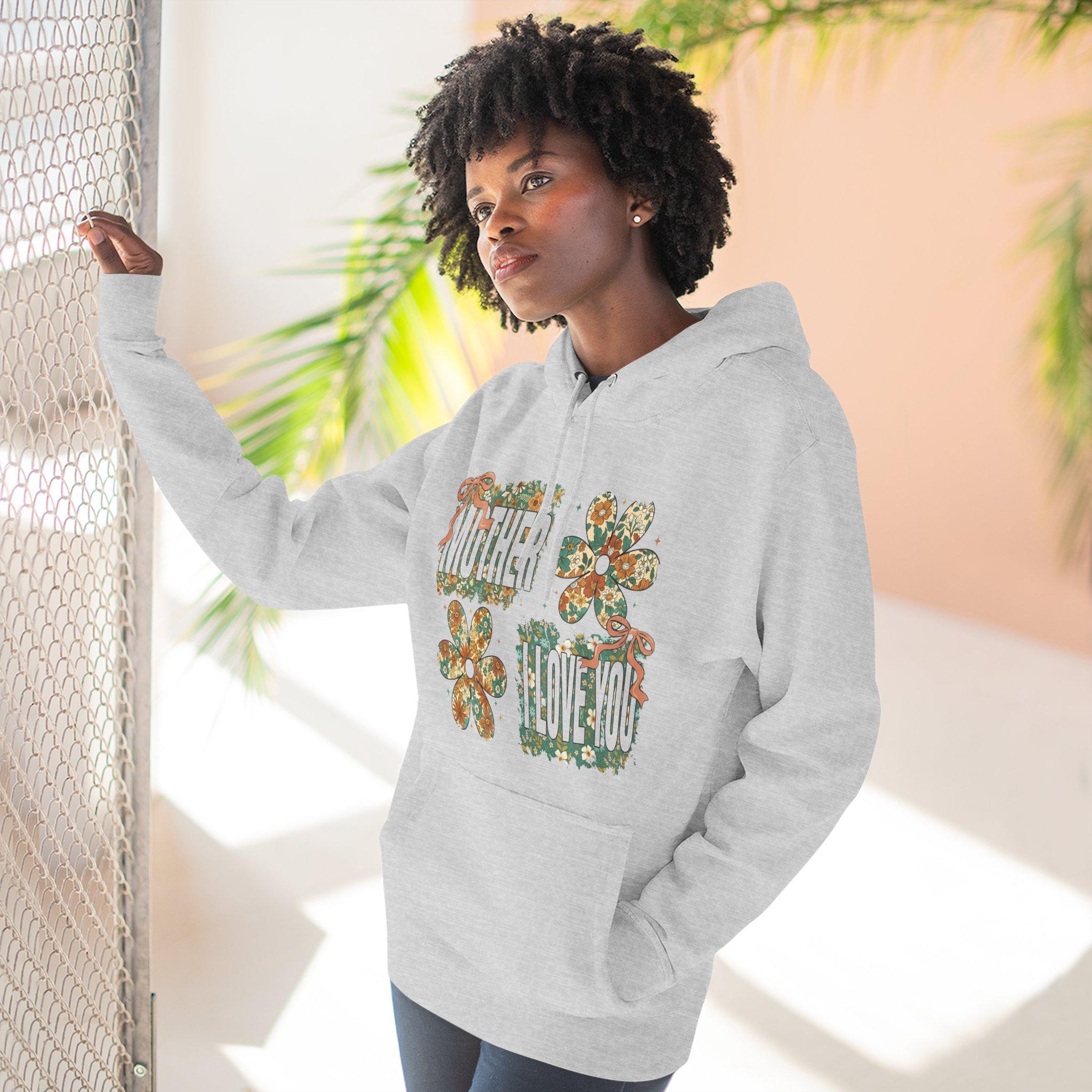 Sudadera con capucha floral "Mother I Love You" — Sudadera polar retro con estampado floral 6 Sudadera con capucha floral "Mother I Love You" — Sudadera polar retro con estampado floral - Imagen 6