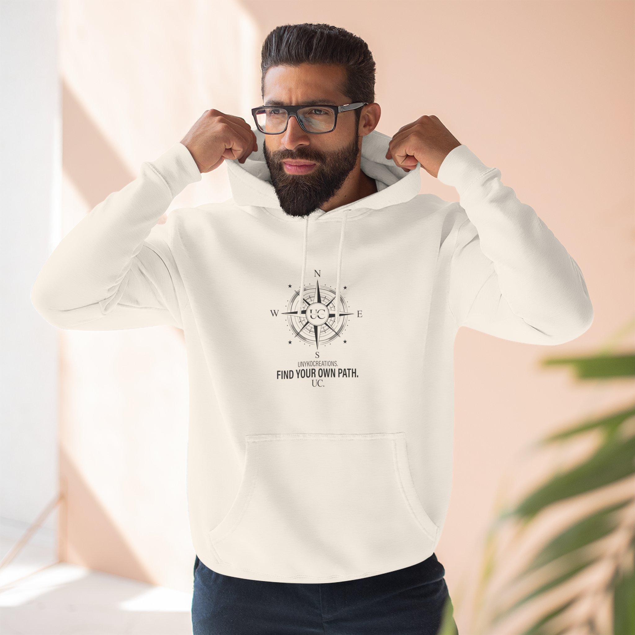 Compass Graphic Hoodie - "Find Your Own Path" Minimal Adventure Pullover 7 Compass Graphic Hoodie - "Find Your Own Path" Minimal Adventure Pullover - Imagen 7