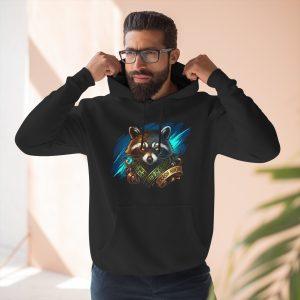 Raccoon Portrait Hoodie — Cute Forest Animal Graphic Pullover