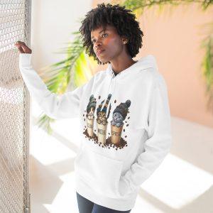 Coffee Cats Hoodie — Cute 'Clean Mocha Espresso' Cat Coffee Cups Fleece Pullover