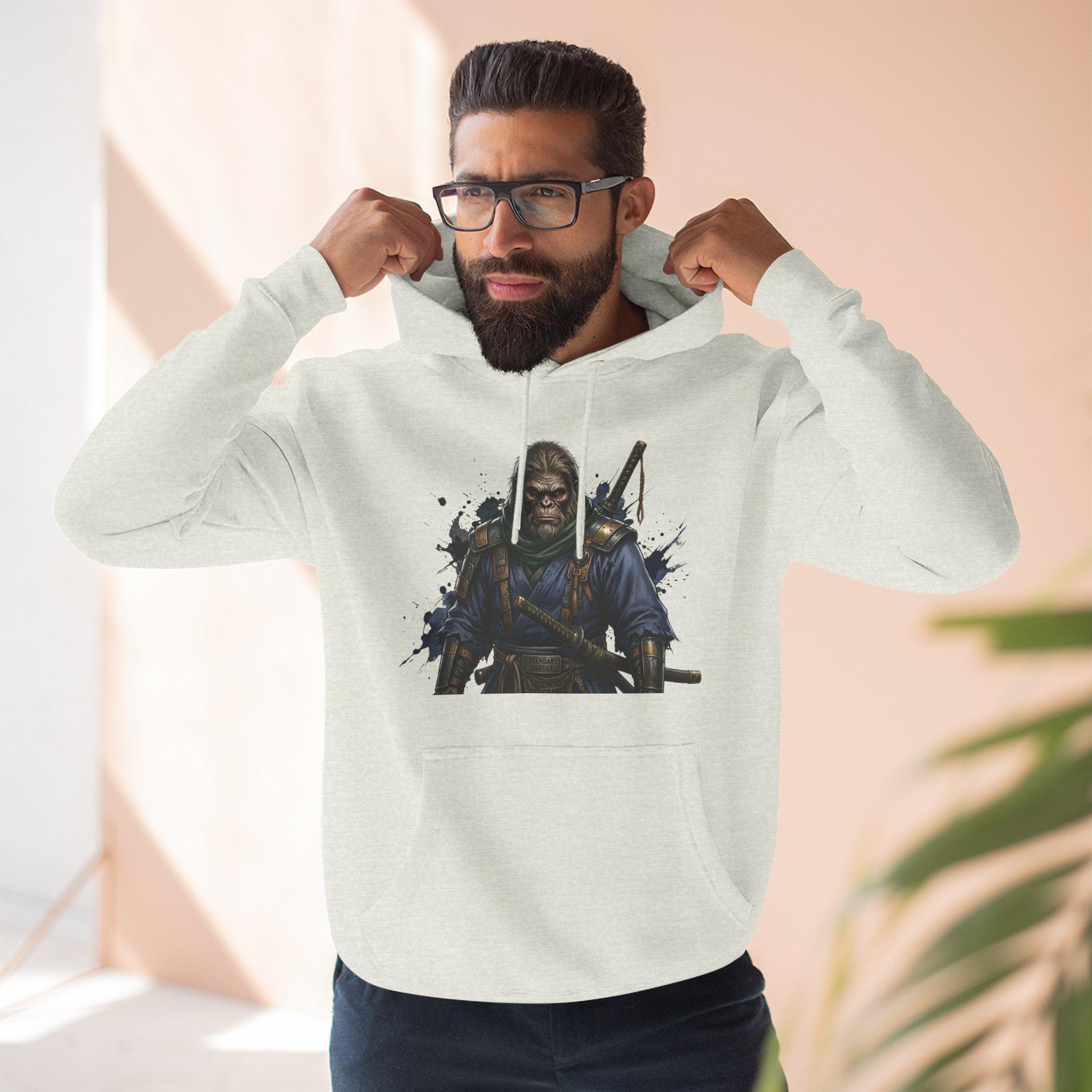 Samurai Warrior Fleece Hoodie — Three-Panel Graphic Pullover with Swords 16 Samurai Warrior Fleece Hoodie — Three-Panel Graphic Pullover with Swords - Imagen 16