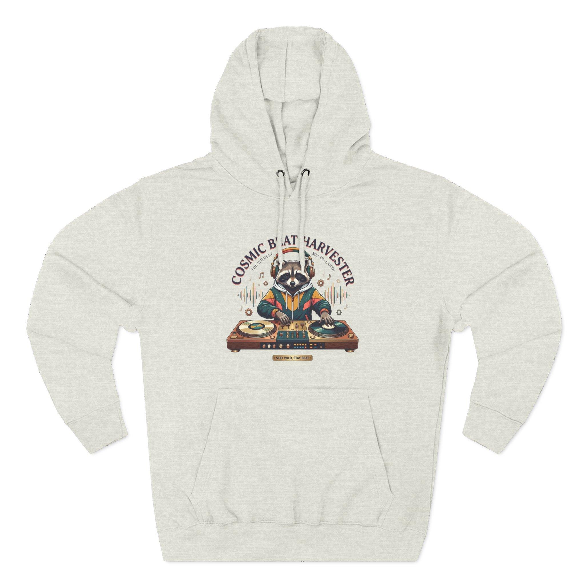 DJ Raccoon 'Cosmic Beat Harvester' Fleece Hoodie — Graphic Music Lover Pullover 24 DJ Raccoon 'Cosmic Beat Harvester' Fleece Hoodie — Graphic Music Lover Pullover - Imagen 24