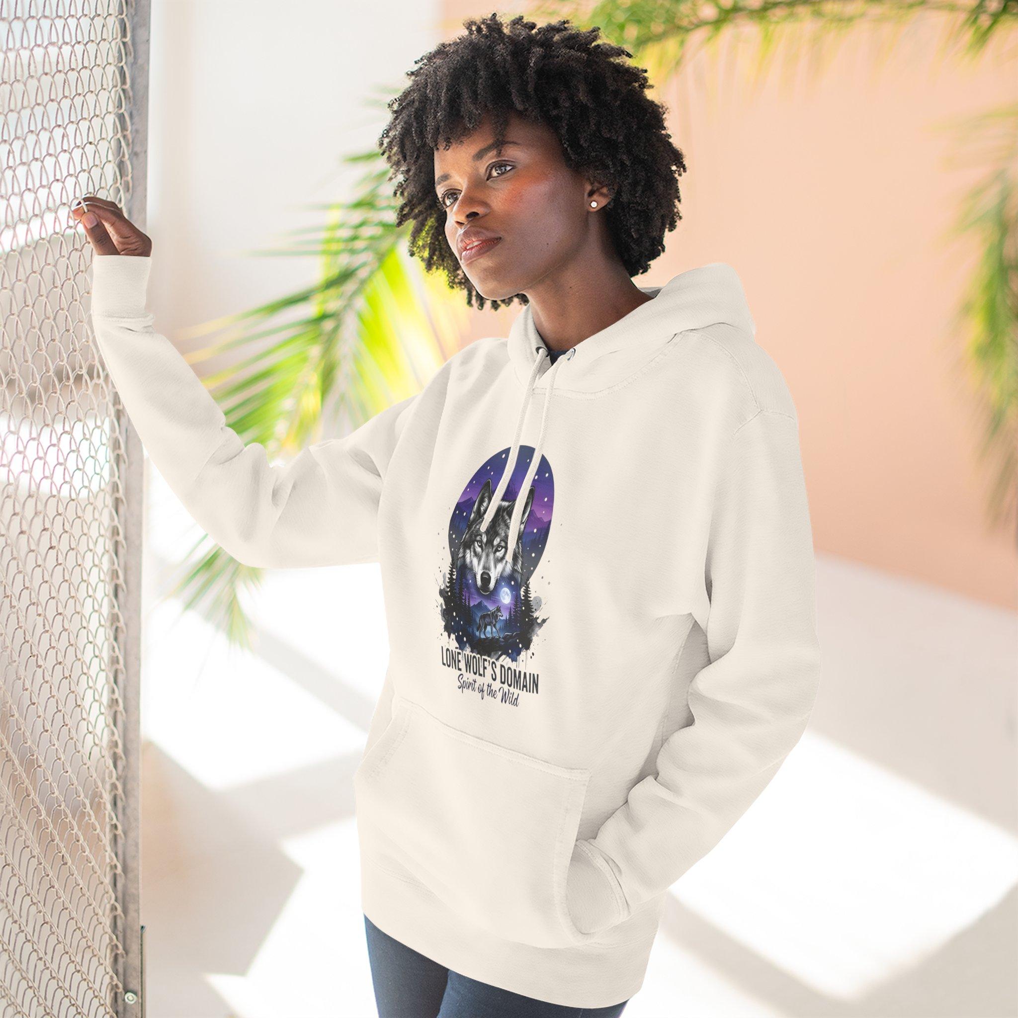 Wolf Moon Hoodie — "Lone Wolf's Domain" Graphic Fleece Pullover 27 Wolf Moon Hoodie — "Lone Wolf's Domain" Graphic Fleece Pullover - Imagen 27