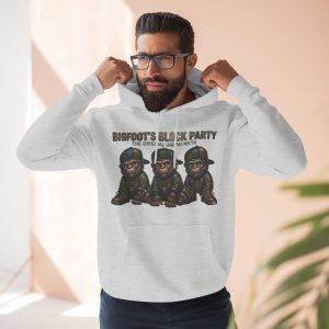 Bigfoot's Block Party Hoodie — Three Baby Sasquatch Crew Fleece Pullover