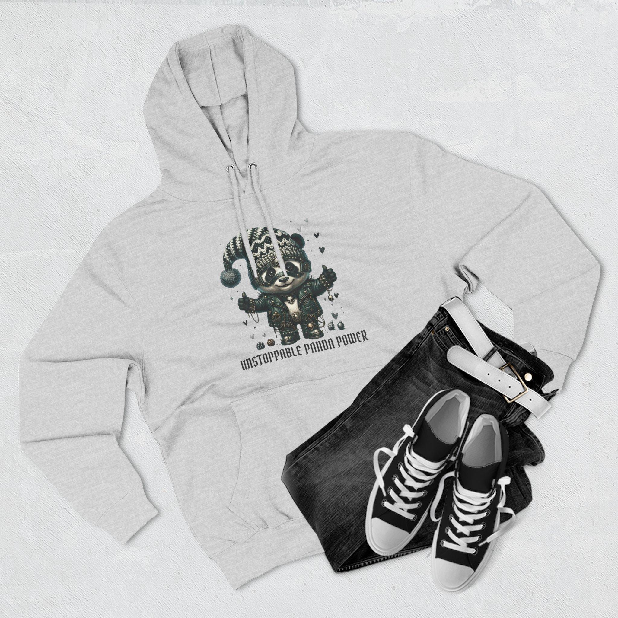 Panda Power Hoodie — "Unstoppable Panda Power" Graphic Fleece Pullover 8 Panda Power Hoodie — "Unstoppable Panda Power" Graphic Fleece Pullover - Imagen 8