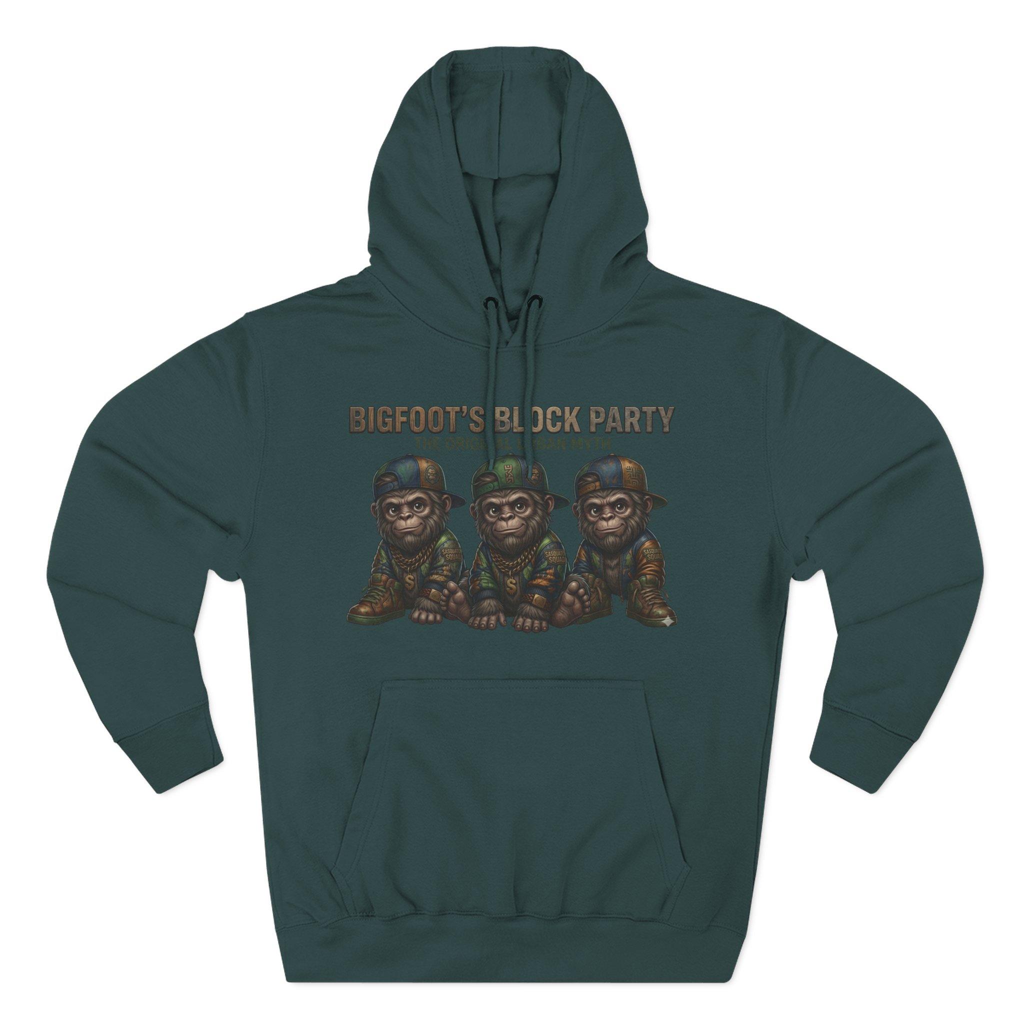 Bigfoot's Block Party Hoodie — Three Baby Sasquatch Crew Fleece Pullover 24 Bigfoot's Block Party Hoodie — Three Baby Sasquatch Crew Fleece Pullover - Imagen 24
