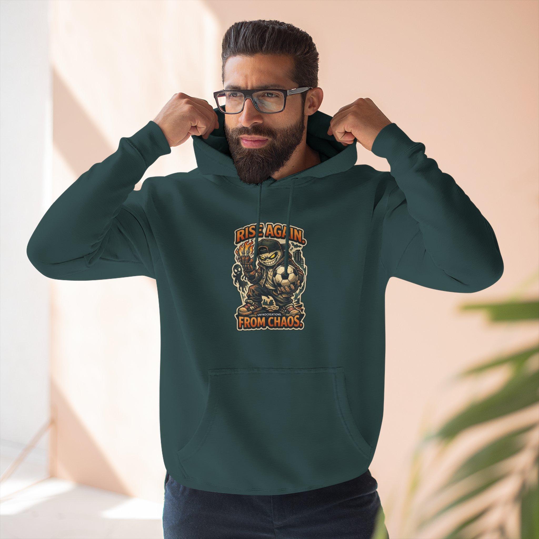 Hoodie - 'Rise Again From Chaos' Bear Graphic Pullover 13 Hoodie - 'Rise Again From Chaos' Bear Graphic Pullover - Imagen 13