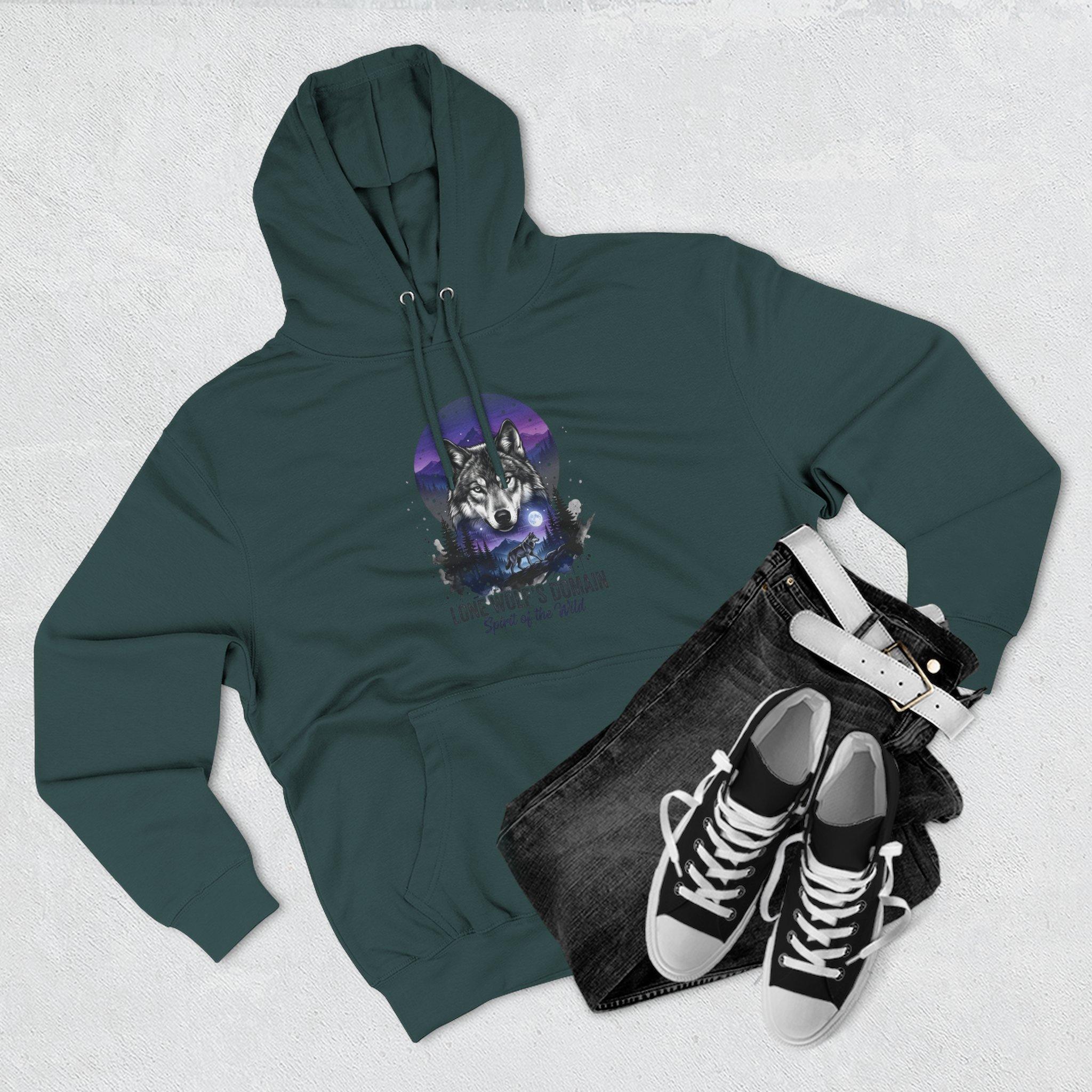 Wolf Moon Hoodie — "Lone Wolf's Domain" Graphic Fleece Pullover 23 Wolf Moon Hoodie — "Lone Wolf's Domain" Graphic Fleece Pullover - Imagen 23