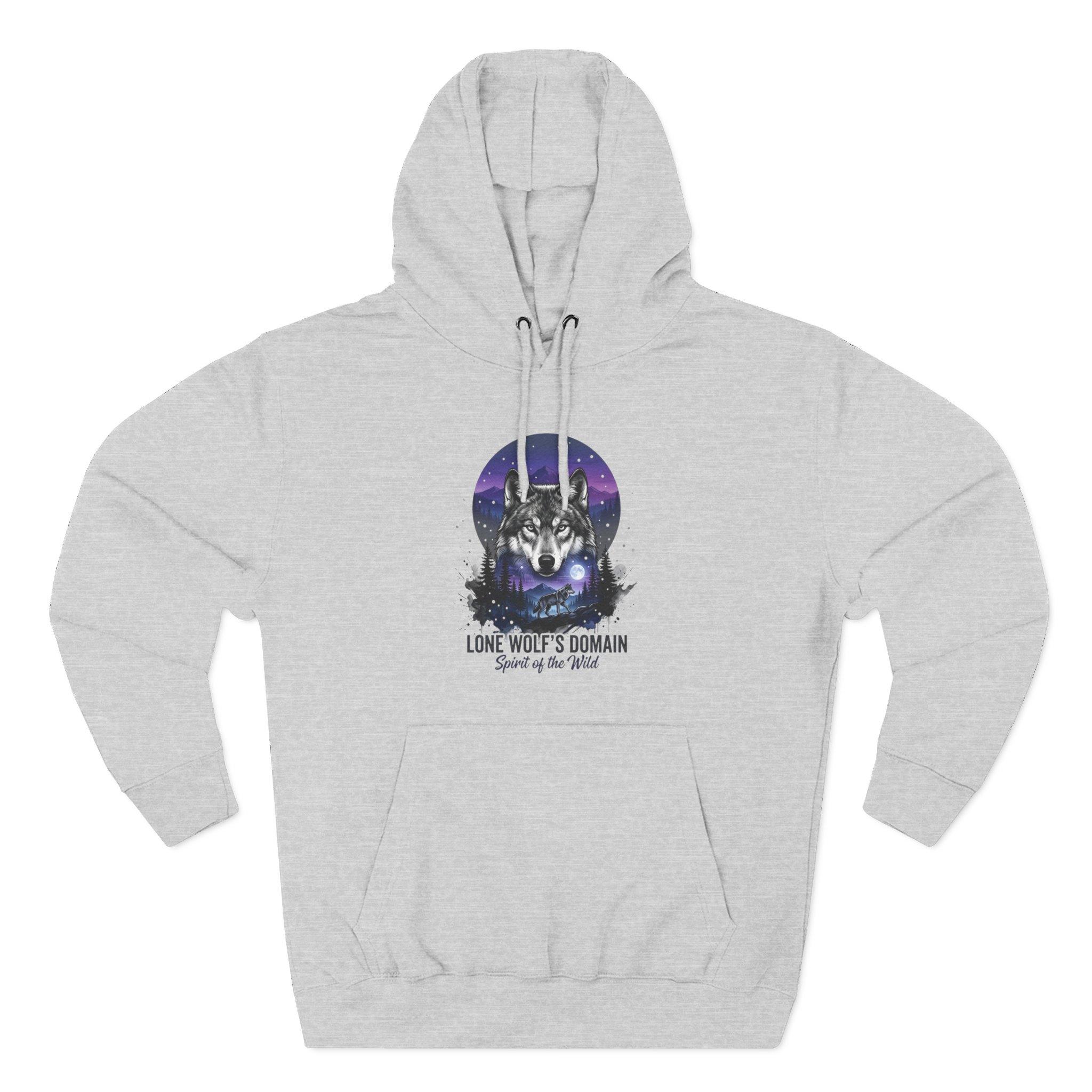 Wolf Moon Hoodie — "Lone Wolf's Domain" Graphic Fleece Pullover 4 Wolf Moon Hoodie — "Lone Wolf's Domain" Graphic Fleece Pullover - Imagen 4