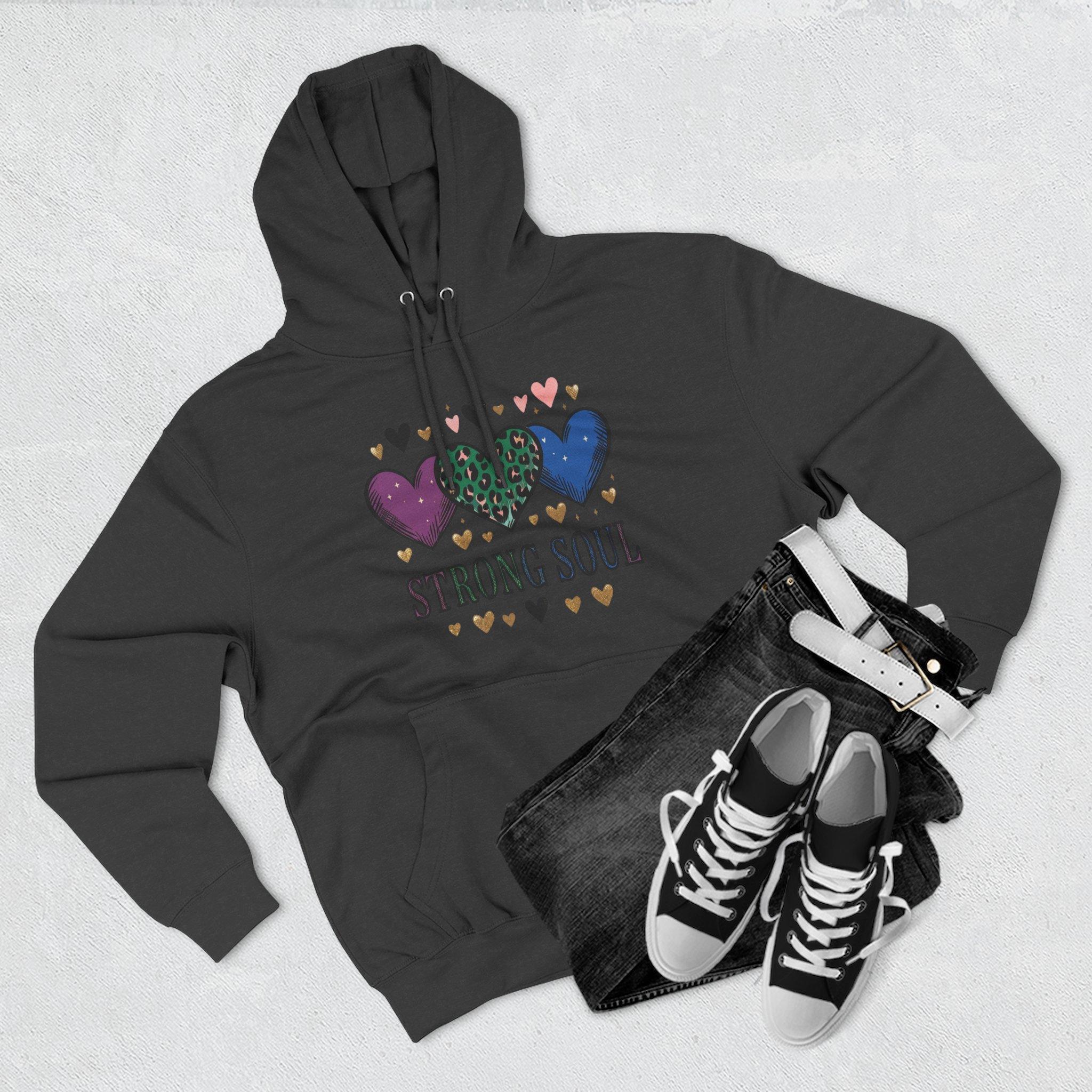 Heart Pattern Hoodie - Colorful Hearts Graphic Pullover for Women & Teens 3 Heart Pattern Hoodie - Colorful Hearts Graphic Pullover for Women & Teens - Imagen 3
