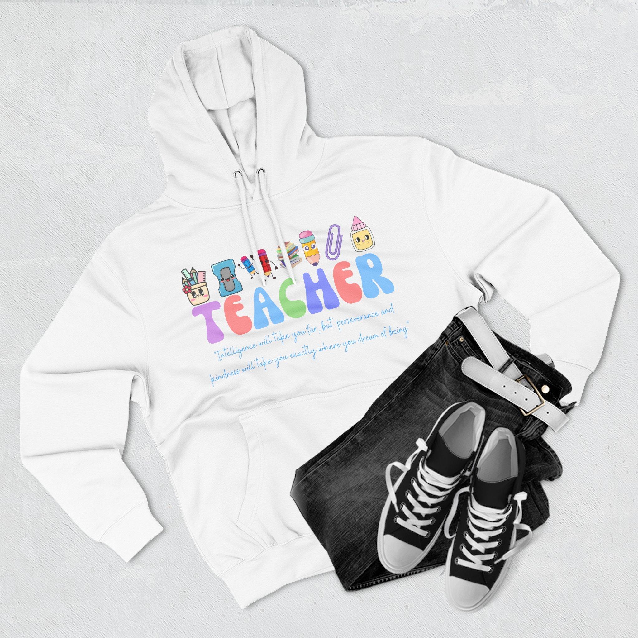 Teacher Graphic Hoodie — Cute Classroom Icons "TEACHER" Design, Gift for Educators 3 Teacher Graphic Hoodie — Cute Classroom Icons "TEACHER" Design, Gift for Educators - Imagen 3