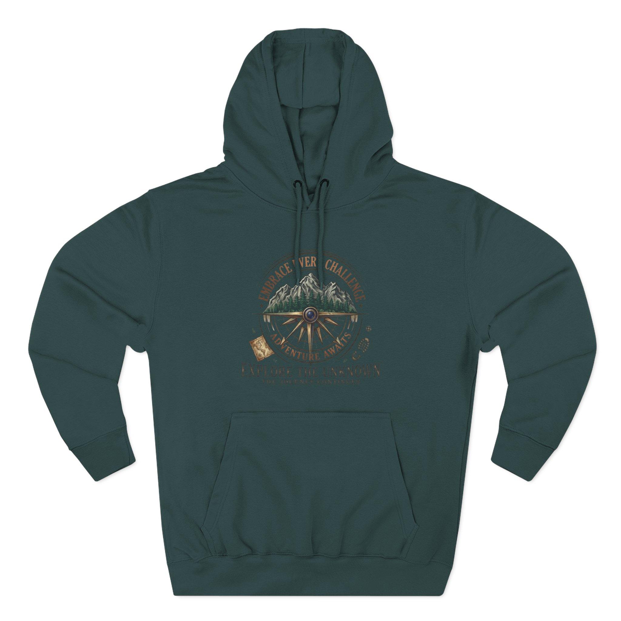 Adventure Hoodie - "Explore the Unknown" Mountain Compass Graphic 29 Adventure Hoodie - "Explore the Unknown" Mountain Compass Graphic - Imagen 29