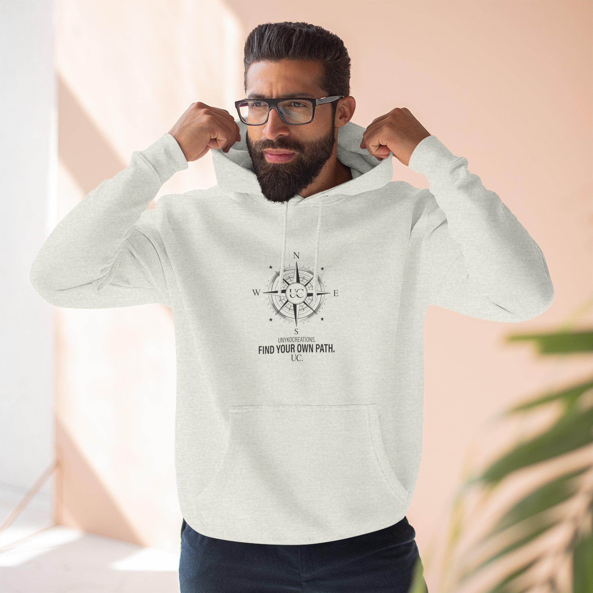 Compass Graphic Hoodie - "Find Your Own Path" Minimal Adventure Pullover 10 Compass Graphic Hoodie - "Find Your Own Path" Minimal Adventure Pullover - Imagen 10
