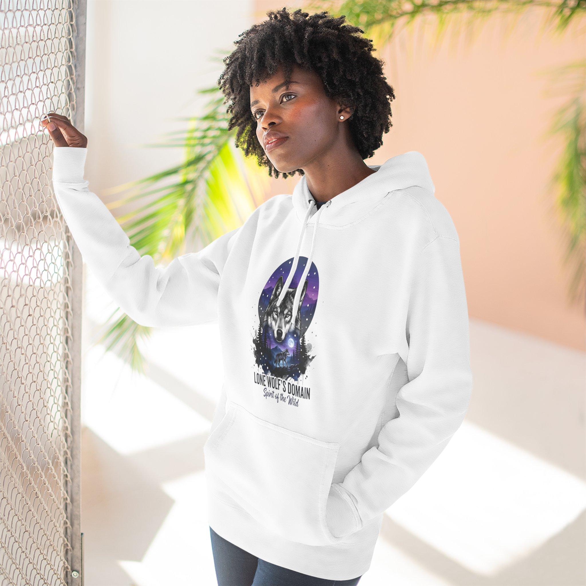 Wolf Moon Hoodie — "Lone Wolf's Domain" Graphic Fleece Pullover 16 Wolf Moon Hoodie — "Lone Wolf's Domain" Graphic Fleece Pullover - Imagen 16
