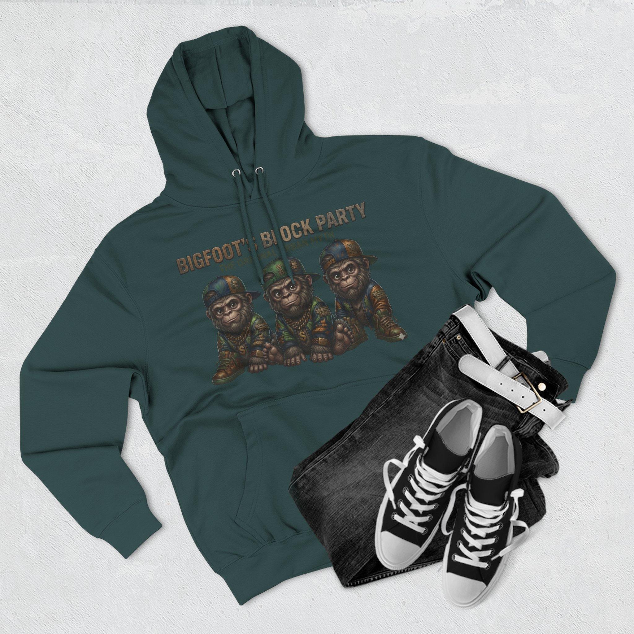 Bigfoot's Block Party Hoodie — Three Baby Sasquatch Crew Fleece Pullover 23 Bigfoot's Block Party Hoodie — Three Baby Sasquatch Crew Fleece Pullover - Imagen 23