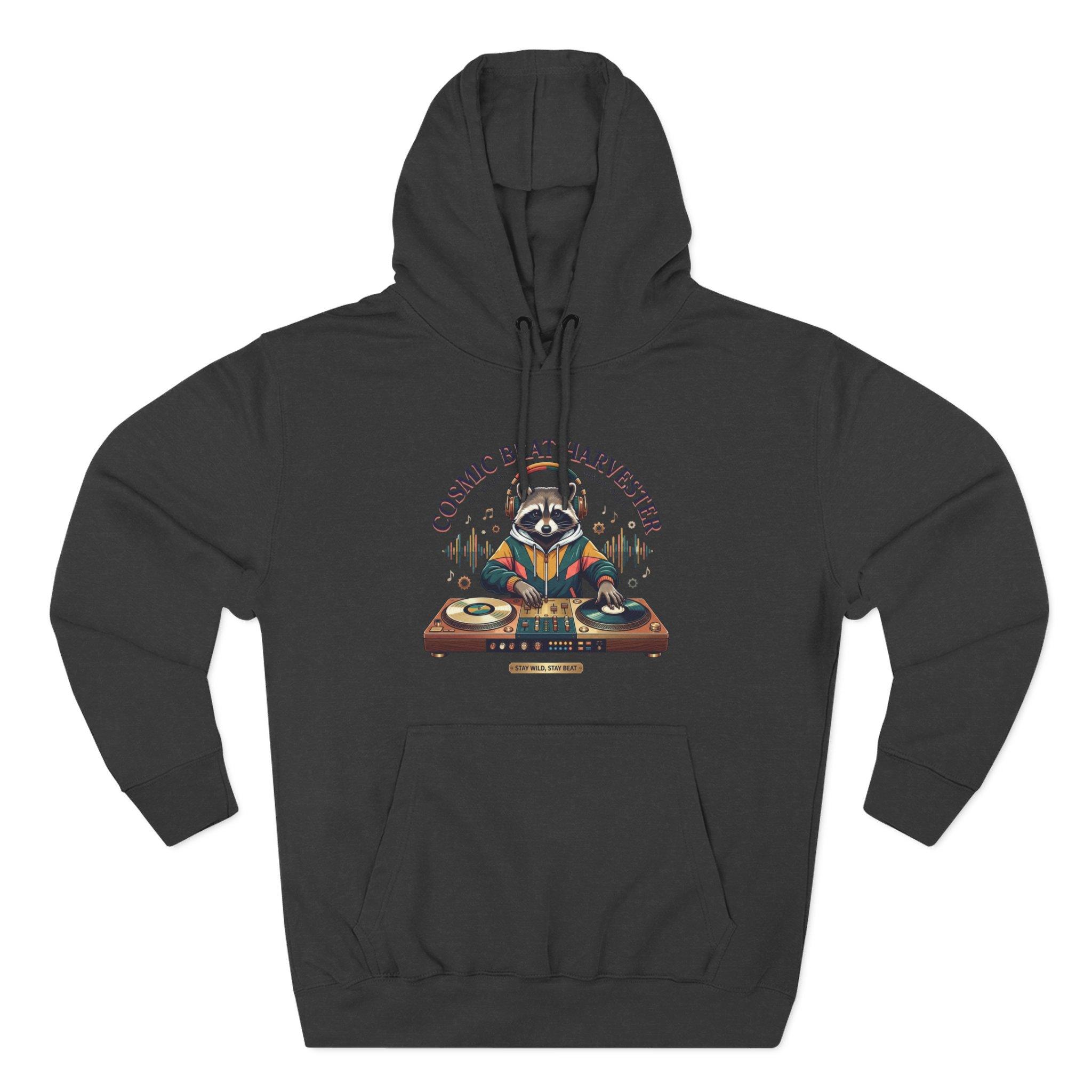 DJ Raccoon 'Cosmic Beat Harvester' Fleece Hoodie — Graphic Music Lover Pullover 19 DJ Raccoon 'Cosmic Beat Harvester' Fleece Hoodie — Graphic Music Lover Pullover - Imagen 19