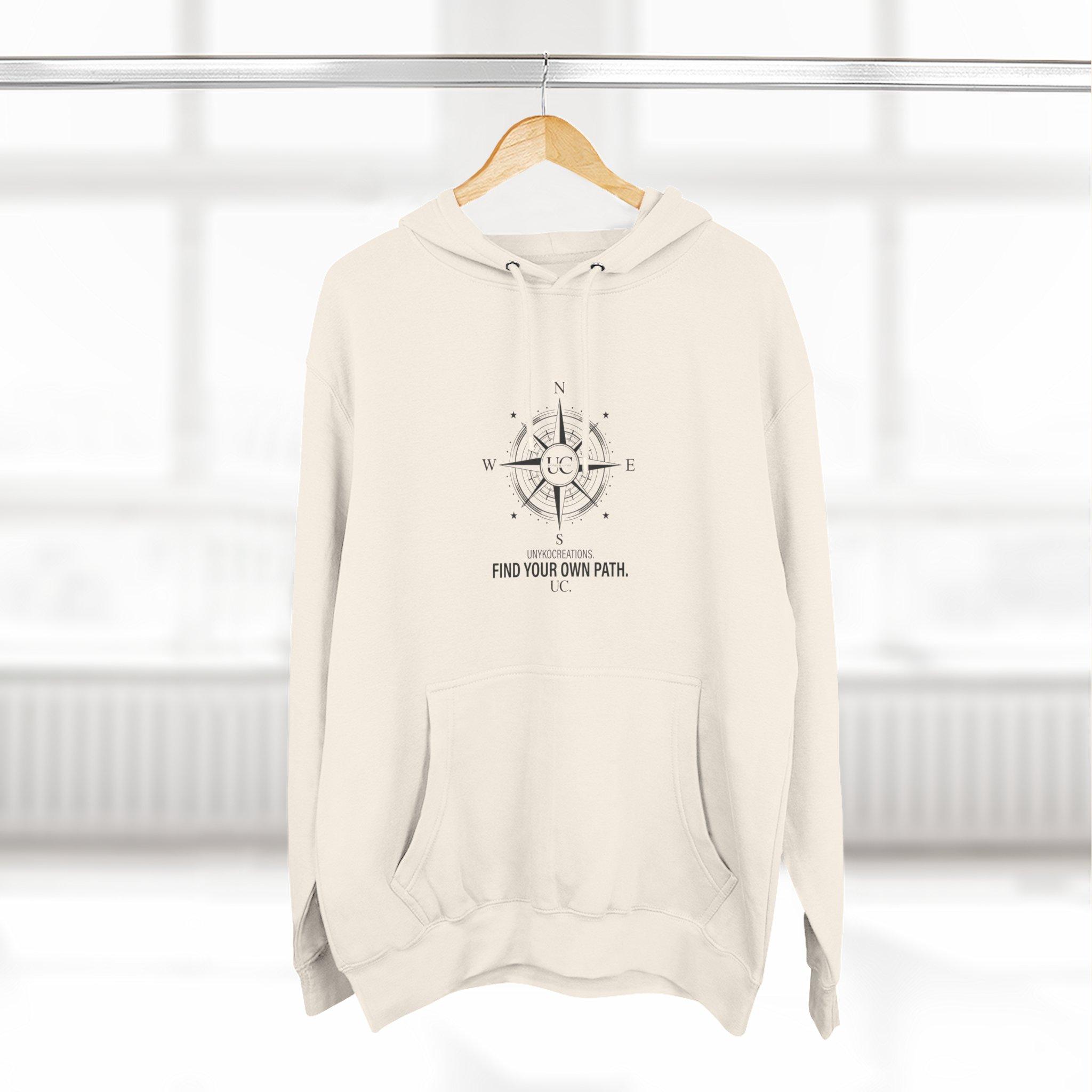 Compass Graphic Hoodie - "Find Your Own Path" Minimal Adventure Pullover 9 Compass Graphic Hoodie - "Find Your Own Path" Minimal Adventure Pullover - Imagen 9