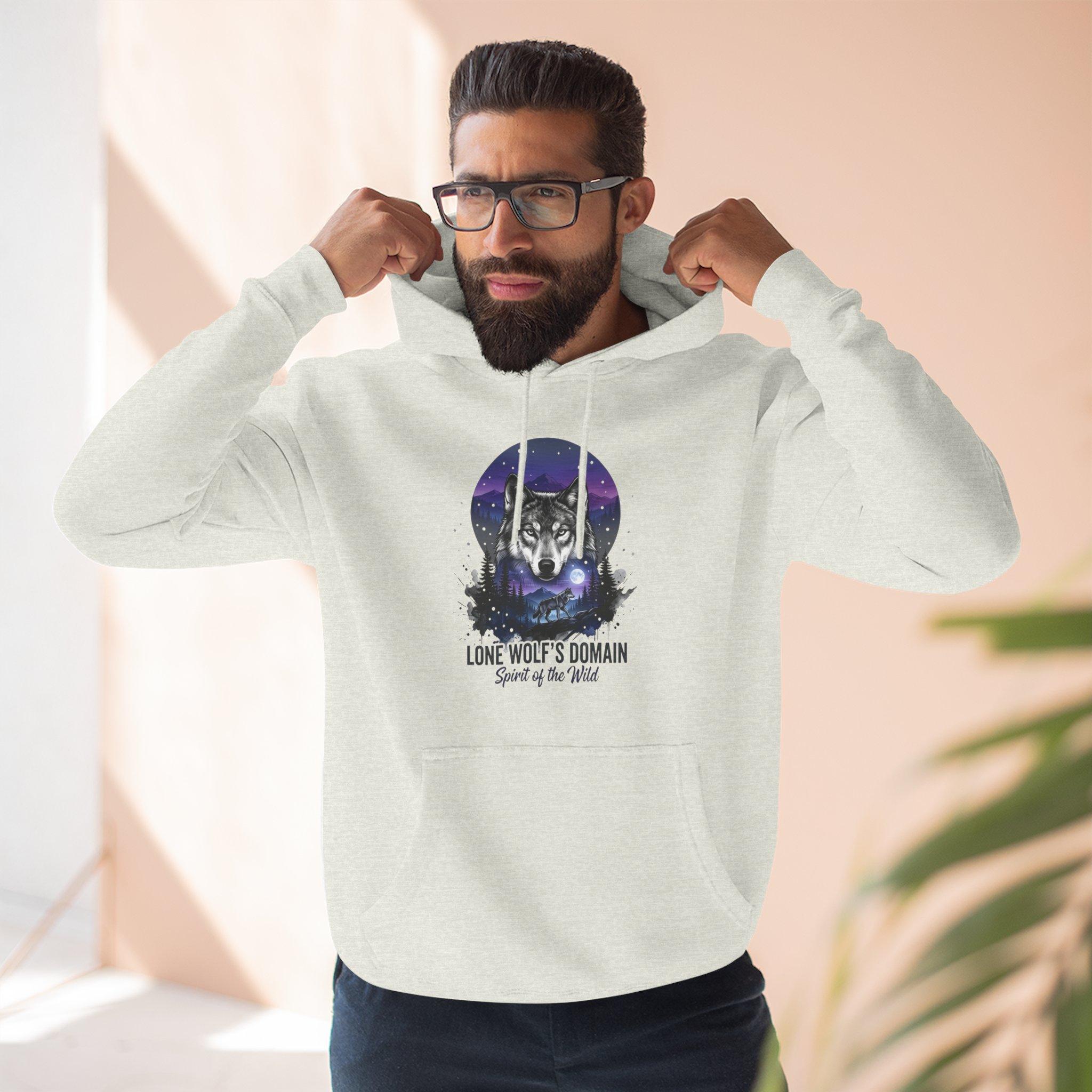 Wolf Moon Hoodie — "Lone Wolf's Domain" Graphic Fleece Pullover 6 Wolf Moon Hoodie — "Lone Wolf's Domain" Graphic Fleece Pullover - Imagen 6
