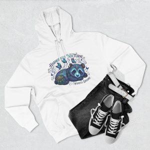 Sudadera con capucha Nocturne Harmony Panda — Sudadera de forro polar con estampado de fauna nocturna y un toque de fantasía.
