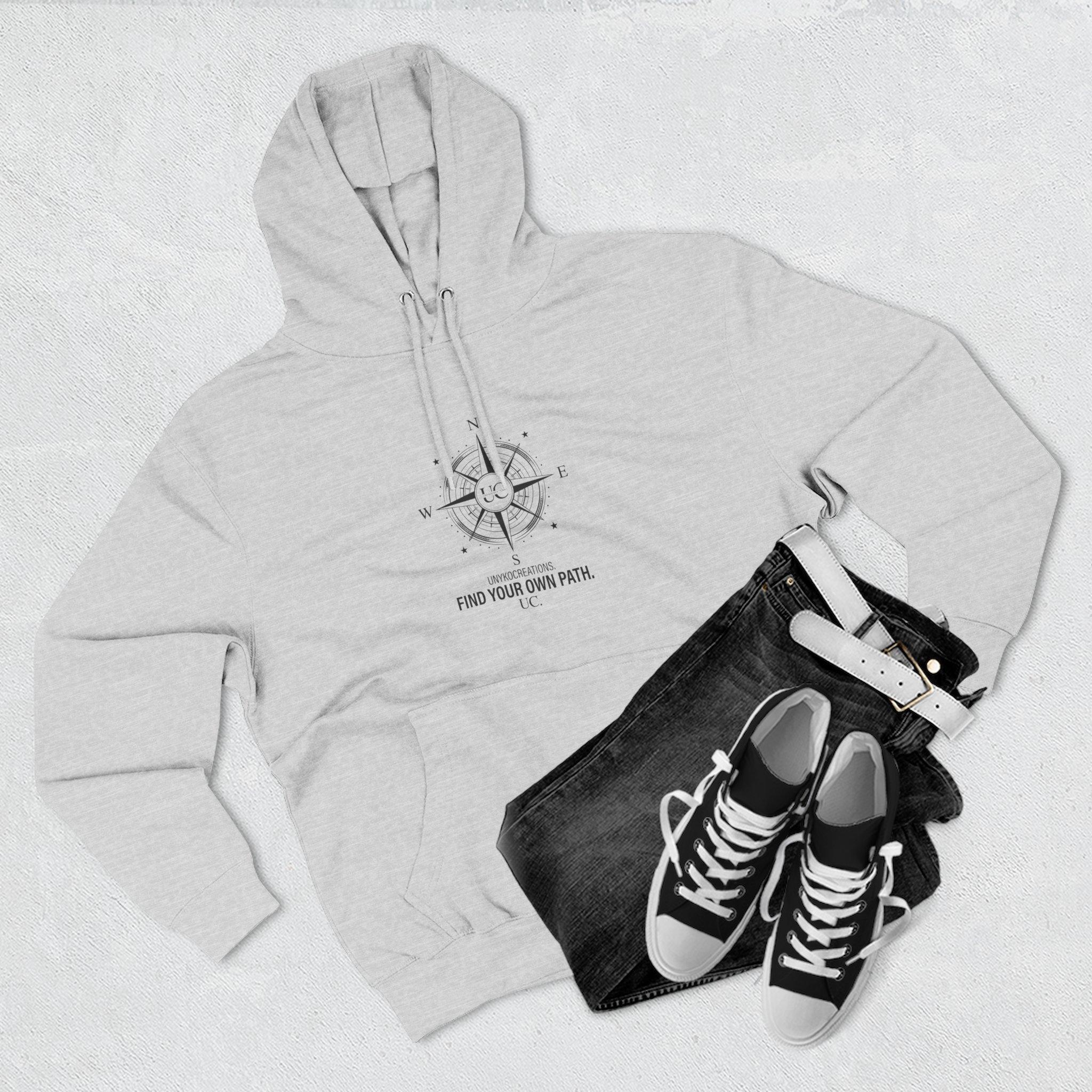 Compass Graphic Hoodie - "Find Your Own Path" Minimal Adventure Pullover 5 Compass Graphic Hoodie - "Find Your Own Path" Minimal Adventure Pullover - Imagen 5