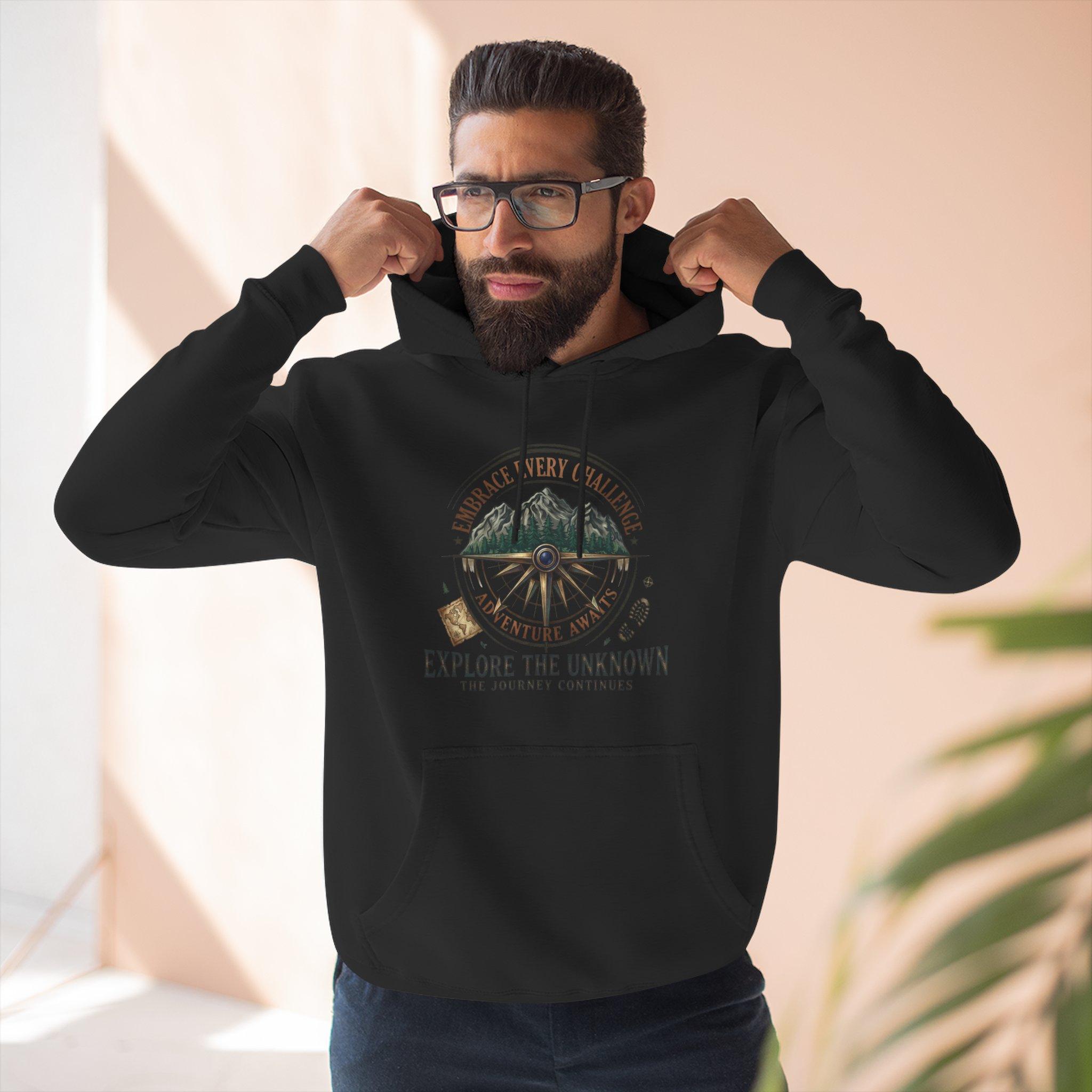 Adventure Hoodie - "Explore the Unknown" Mountain Compass Graphic 11 Adventure Hoodie - "Explore the Unknown" Mountain Compass Graphic - Imagen 11
