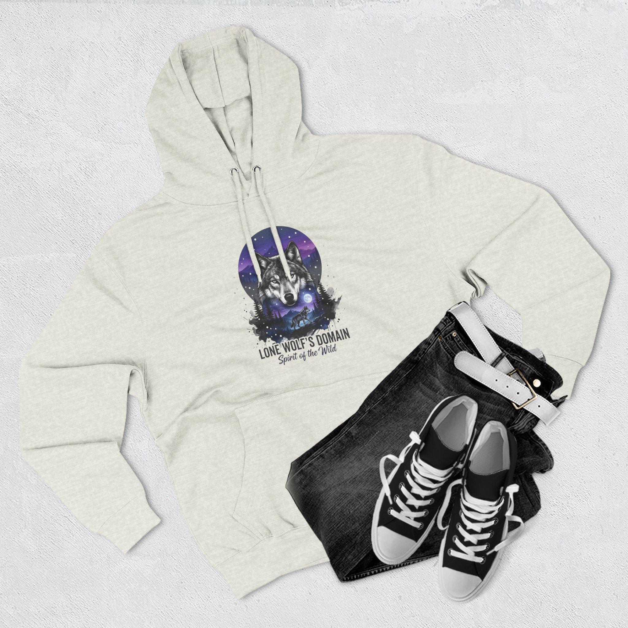 Wolf Moon Hoodie — "Lone Wolf's Domain" Graphic Fleece Pullover 8 Wolf Moon Hoodie — "Lone Wolf's Domain" Graphic Fleece Pullover - Imagen 8