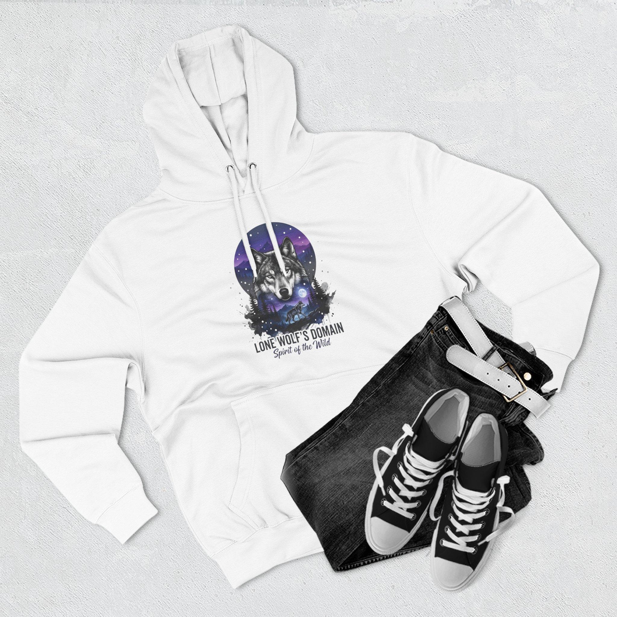 Wolf Moon Hoodie — "Lone Wolf's Domain" Graphic Fleece Pullover 17 Wolf Moon Hoodie — "Lone Wolf's Domain" Graphic Fleece Pullover - Imagen 17