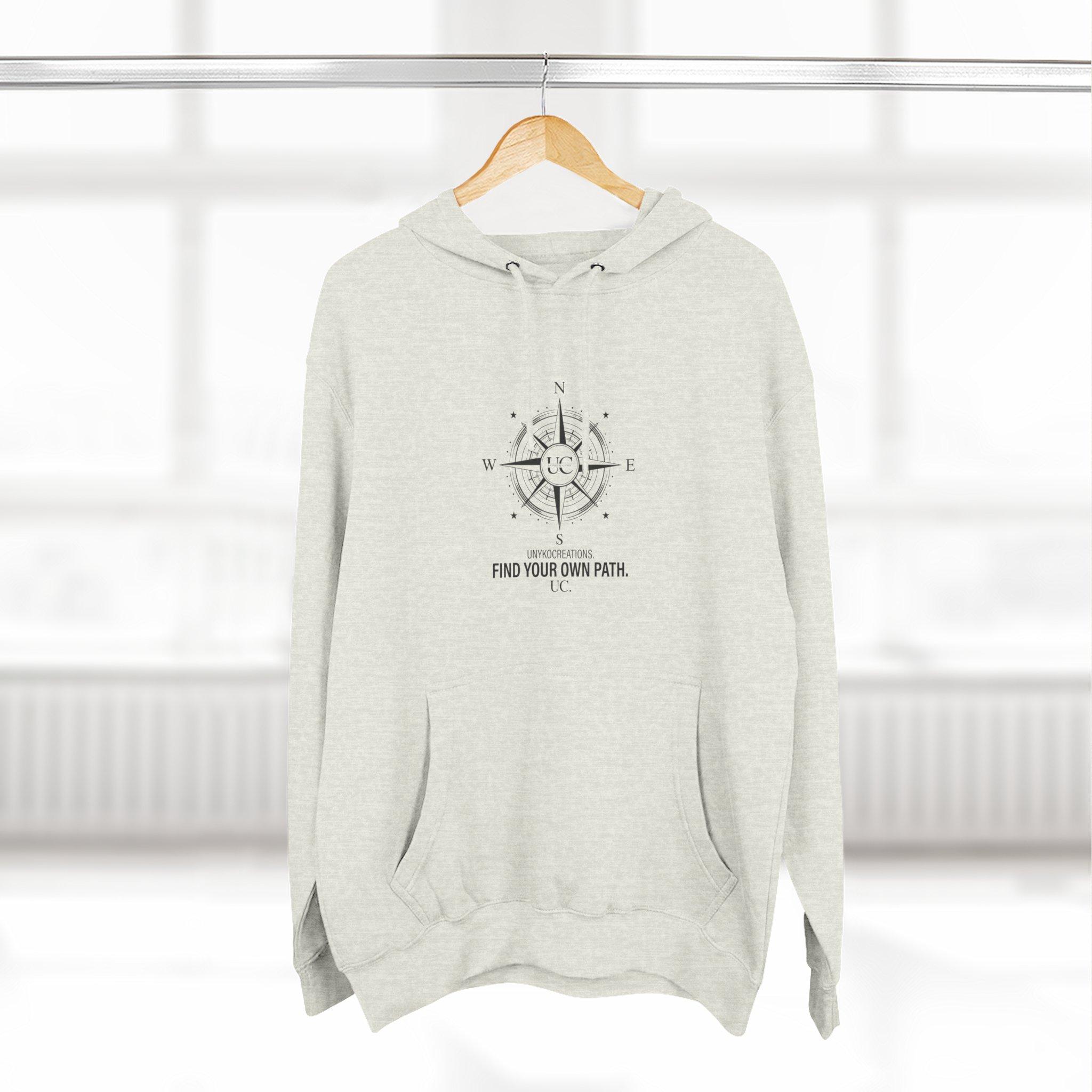 Compass Graphic Hoodie - "Find Your Own Path" Minimal Adventure Pullover 12 Compass Graphic Hoodie - "Find Your Own Path" Minimal Adventure Pullover - Imagen 12