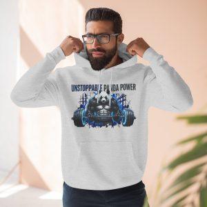 Unstoppable Panda Power Fleece Hoodie — Graphic Weightlifting Pullover