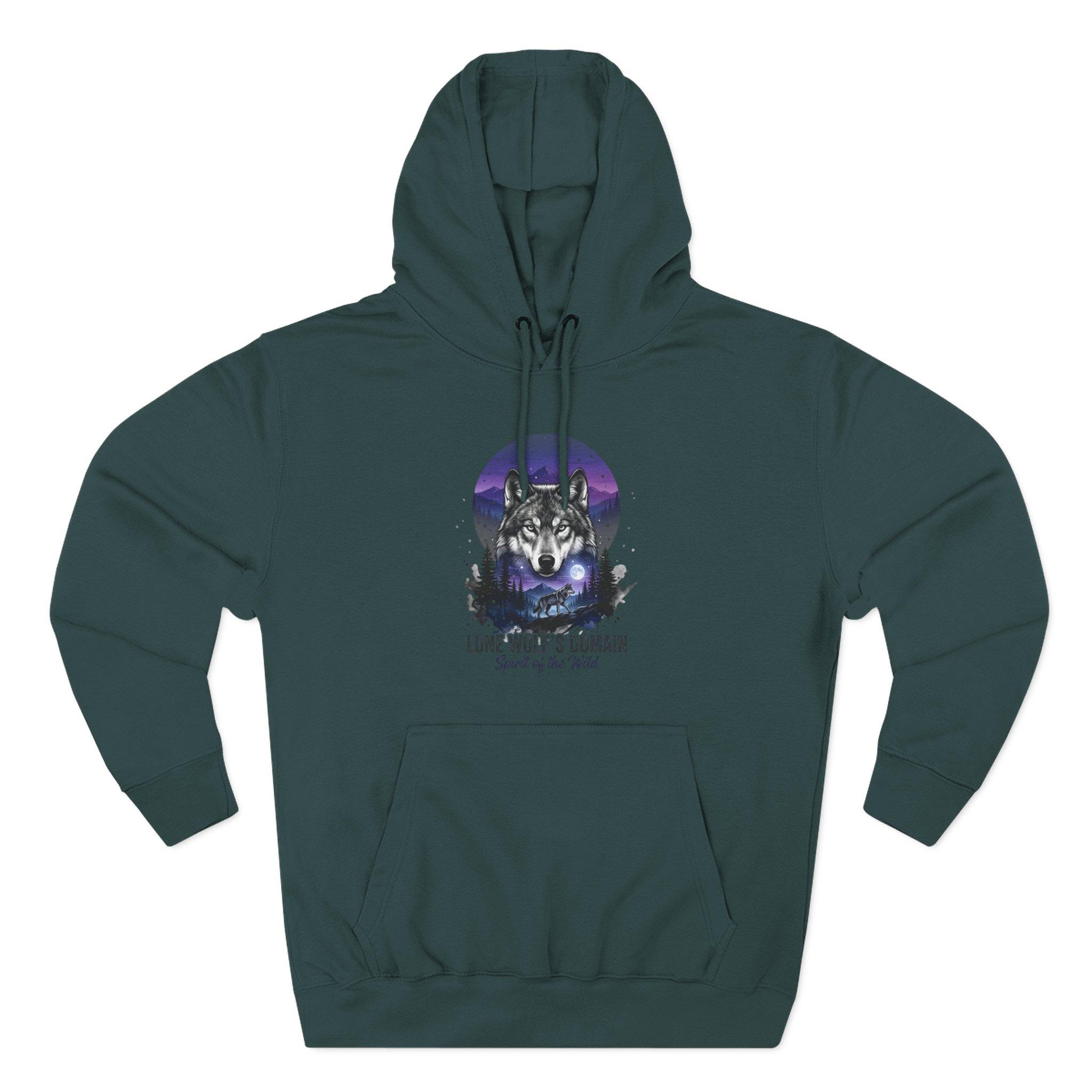 Wolf Moon Hoodie — "Lone Wolf's Domain" Graphic Fleece Pullover 24 Wolf Moon Hoodie — "Lone Wolf's Domain" Graphic Fleece Pullover - Imagen 24