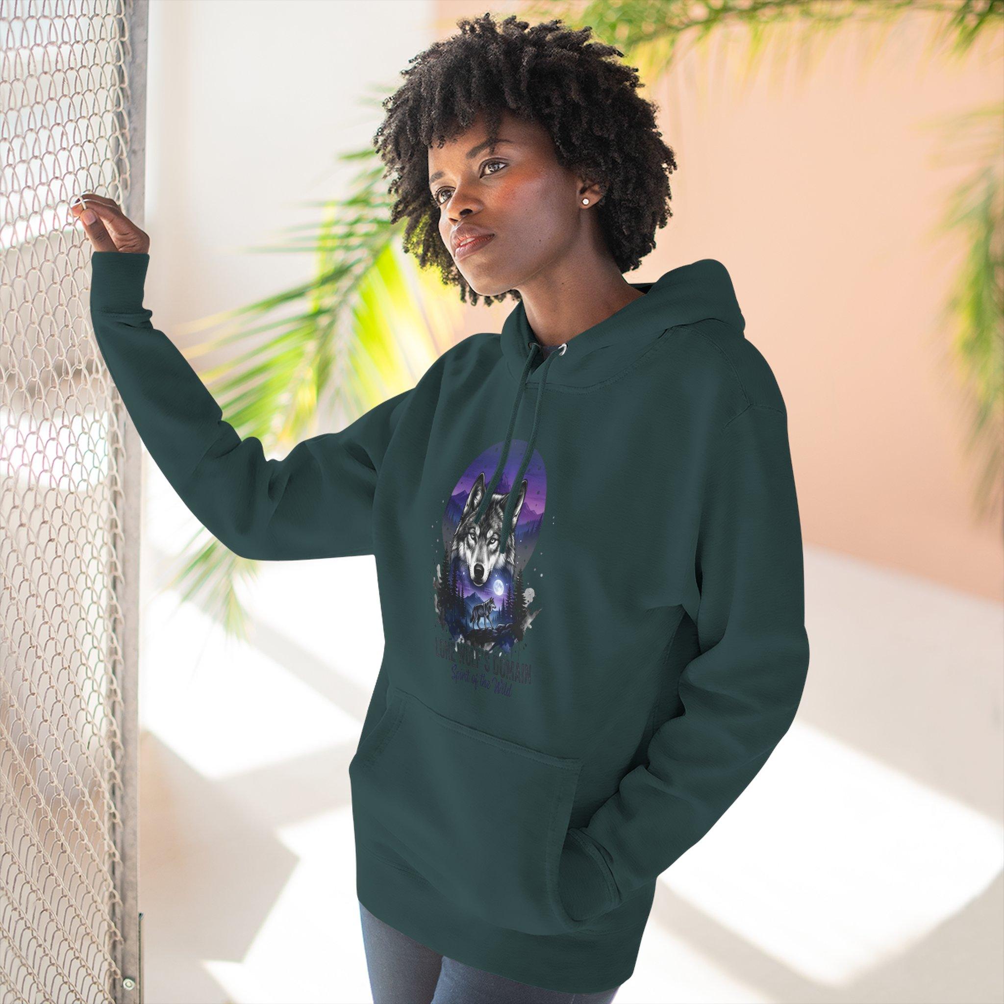 Wolf Moon Hoodie — "Lone Wolf's Domain" Graphic Fleece Pullover 22 Wolf Moon Hoodie — "Lone Wolf's Domain" Graphic Fleece Pullover - Imagen 22
