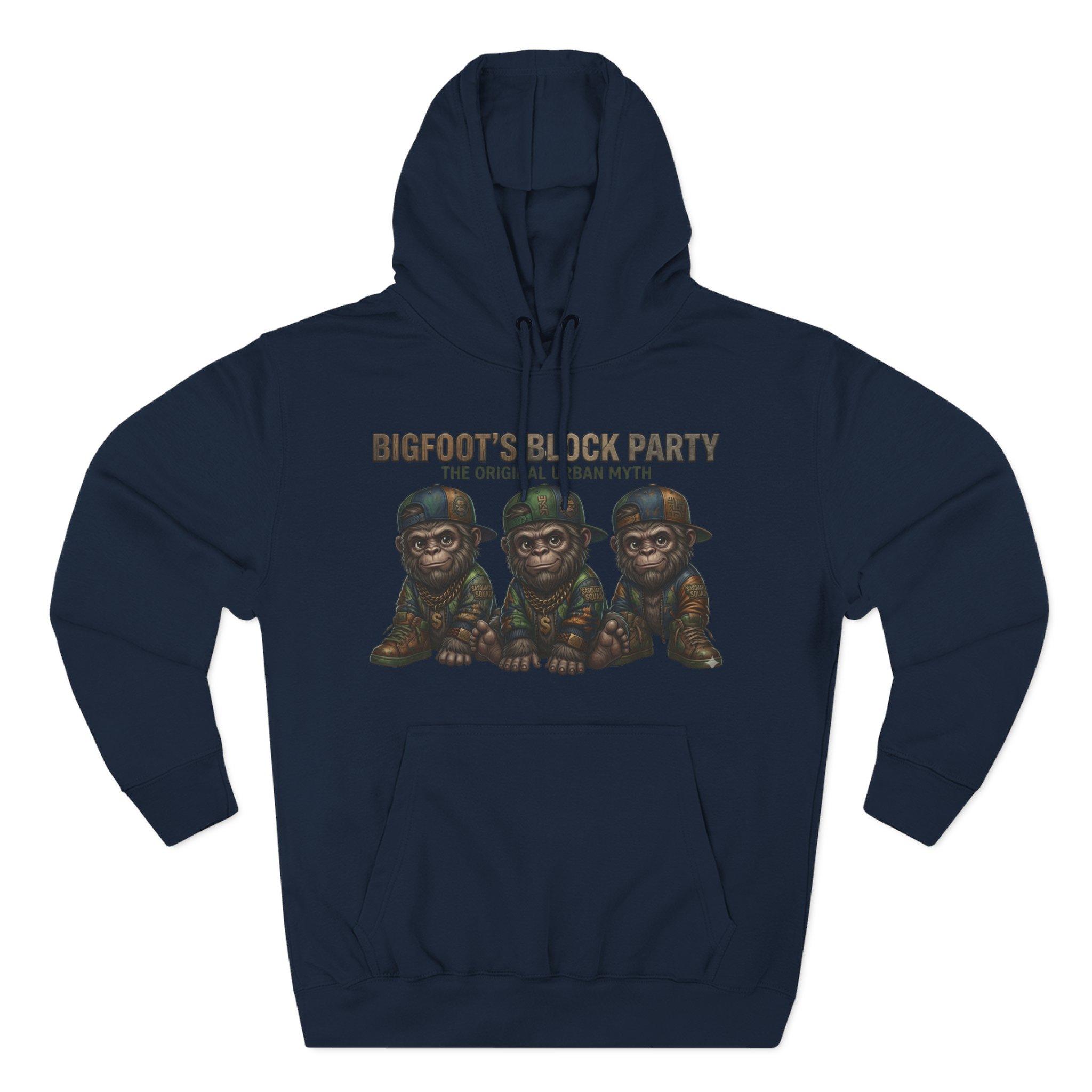 Bigfoot's Block Party Hoodie — Three Baby Sasquatch Crew Fleece Pullover 9 Bigfoot's Block Party Hoodie — Three Baby Sasquatch Crew Fleece Pullover - Imagen 9