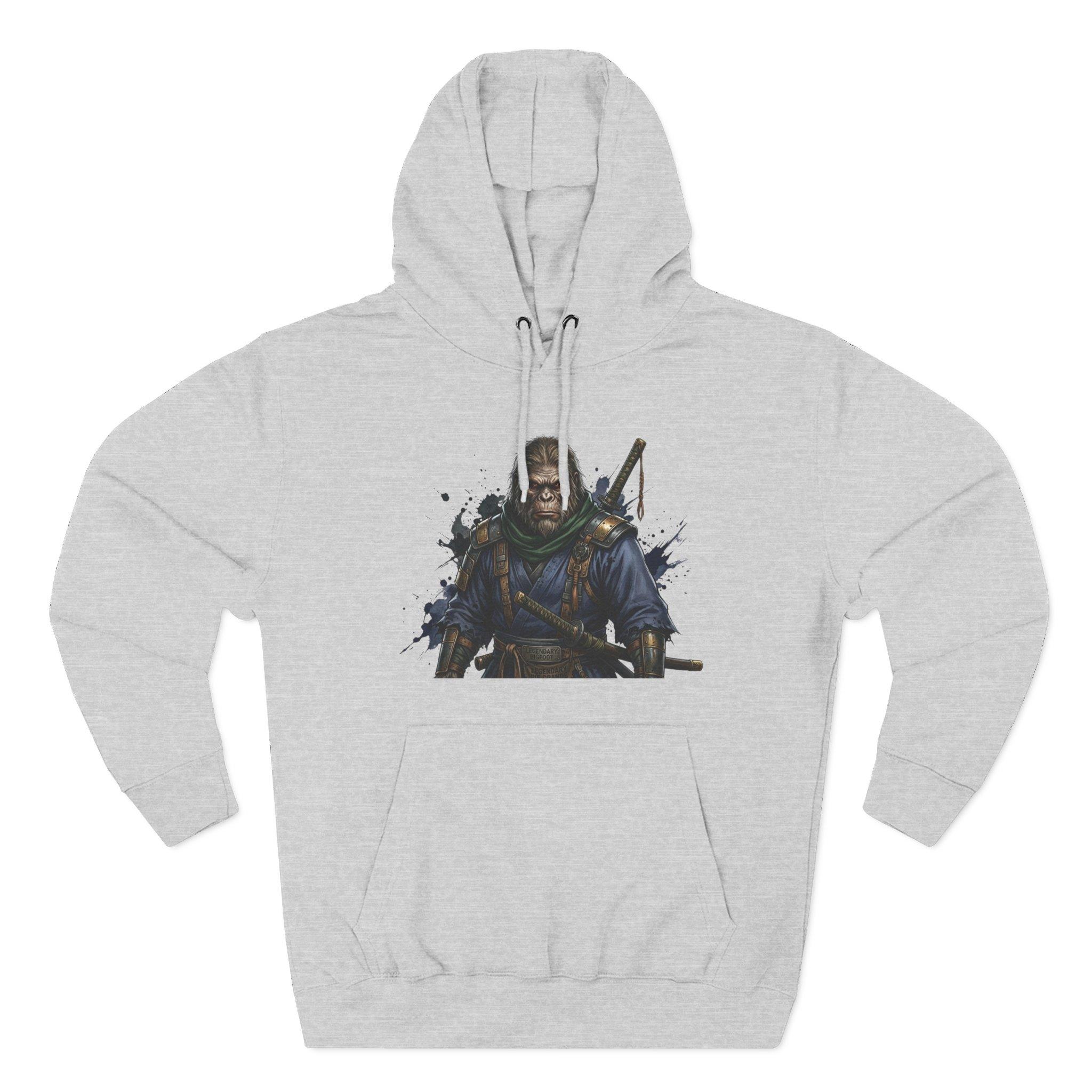 Samurai Warrior Fleece Hoodie — Three-Panel Graphic Pullover with Swords 9 Samurai Warrior Fleece Hoodie — Three-Panel Graphic Pullover with Swords - Imagen 9