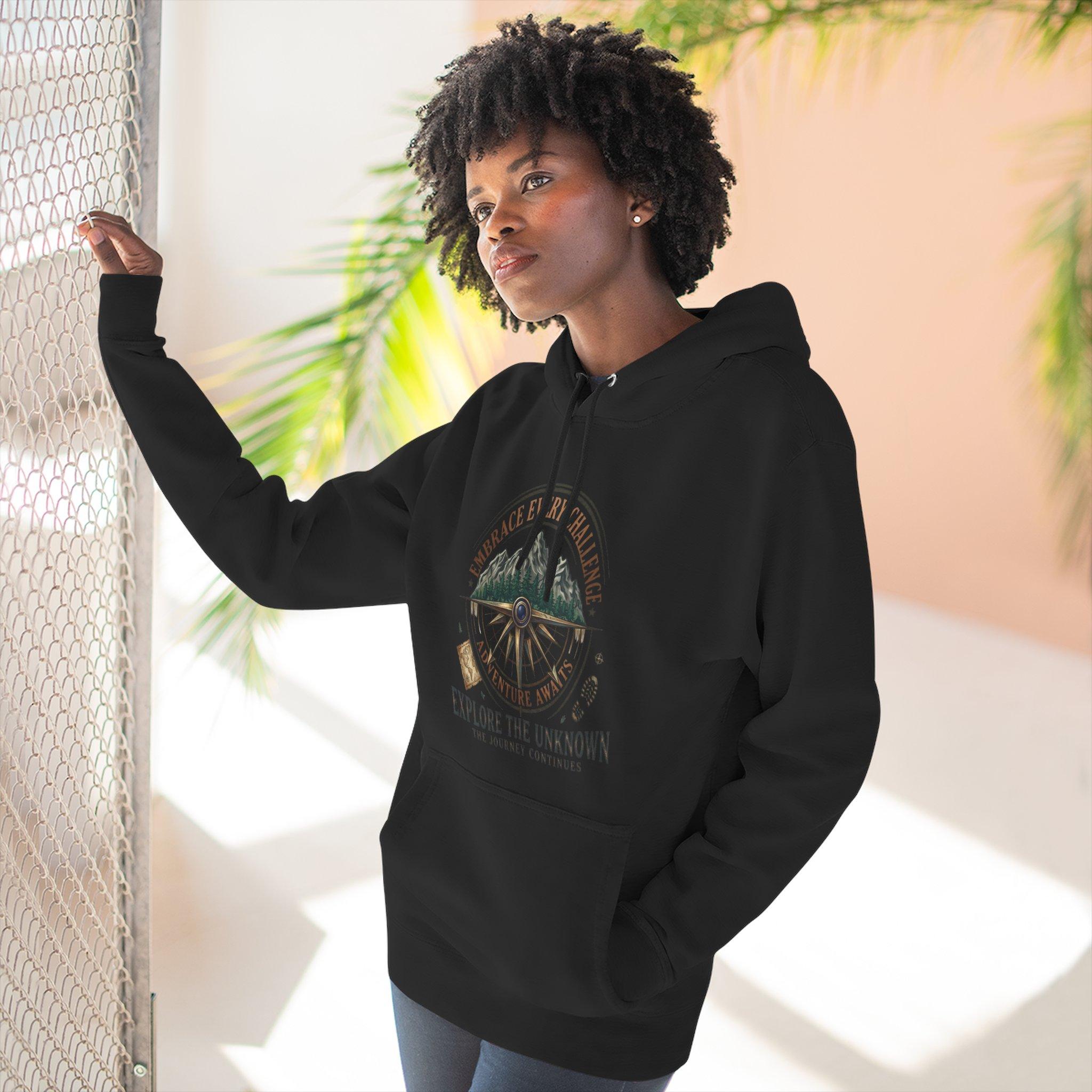 Adventure Hoodie - "Explore the Unknown" Mountain Compass Graphic 12 Adventure Hoodie - "Explore the Unknown" Mountain Compass Graphic - Imagen 12