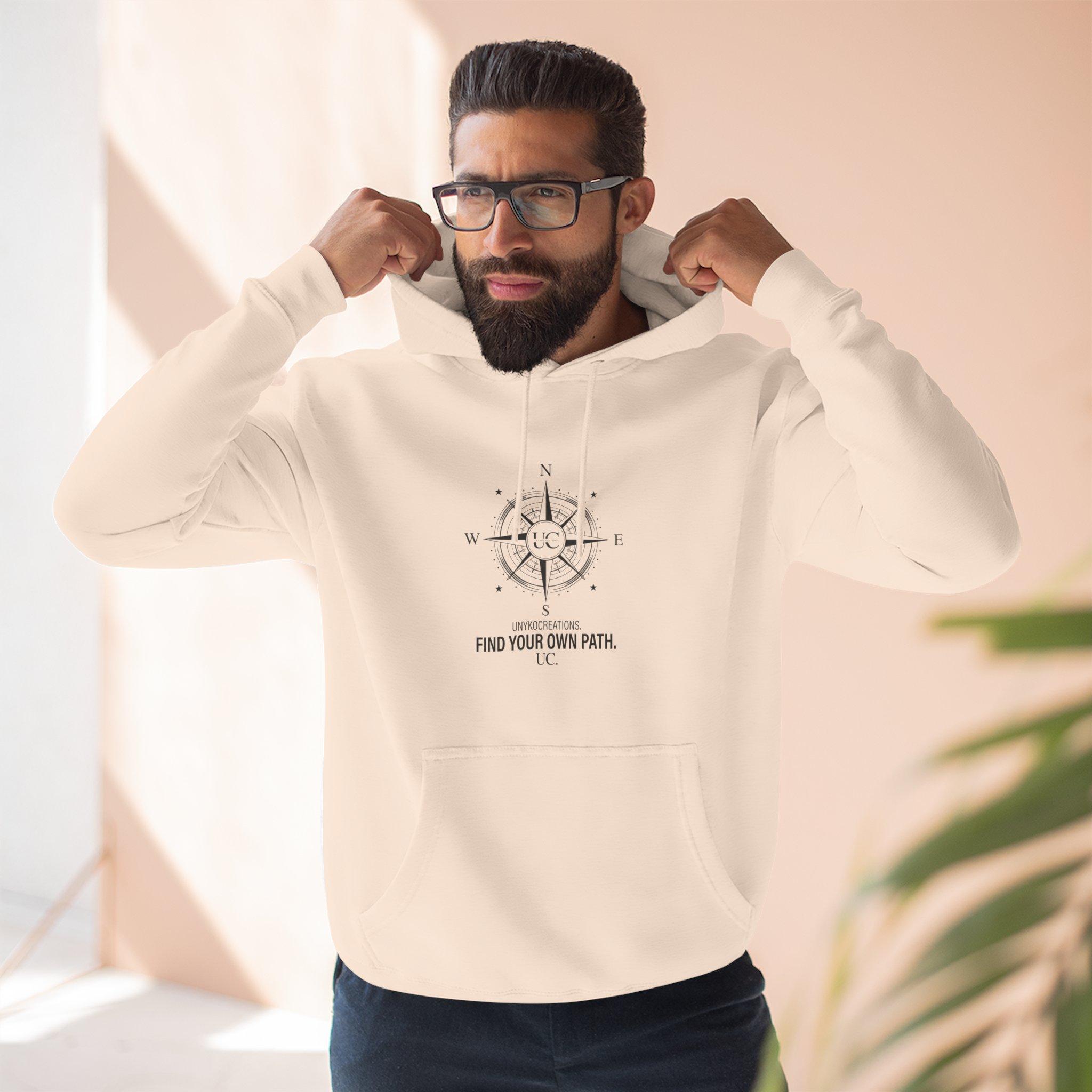 Compass Graphic Hoodie - "Find Your Own Path" Minimal Adventure Pullover 13 Compass Graphic Hoodie - "Find Your Own Path" Minimal Adventure Pullover - Imagen 13