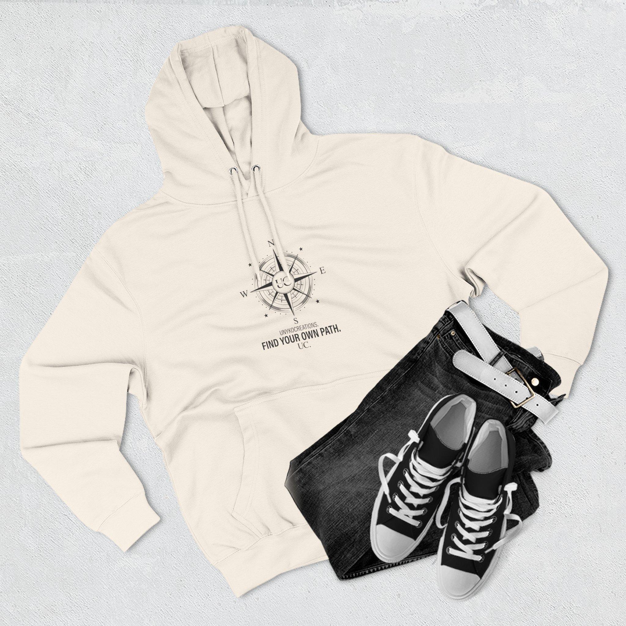 Compass Graphic Hoodie - "Find Your Own Path" Minimal Adventure Pullover 8 Compass Graphic Hoodie - "Find Your Own Path" Minimal Adventure Pullover - Imagen 8