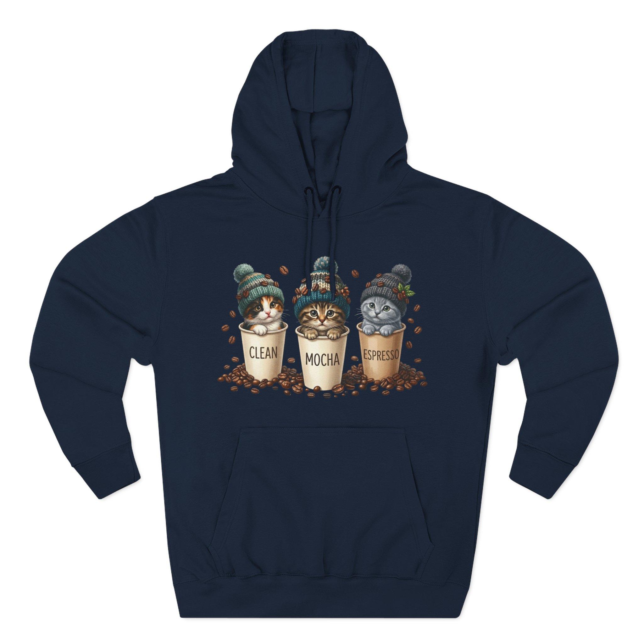 Coffee Cats Hoodie — Cute 'Clean Mocha Espresso' Cat Coffee Cups Fleece Pullover 29 Coffee Cats Hoodie — Cute 'Clean Mocha Espresso' Cat Coffee Cups Fleece Pullover - Imagen 29
