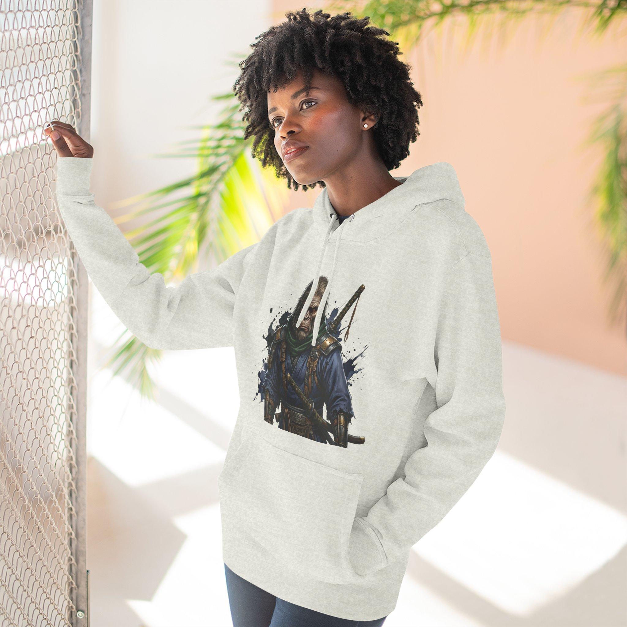 Samurai Warrior Fleece Hoodie — Three-Panel Graphic Pullover with Swords 17 Samurai Warrior Fleece Hoodie — Three-Panel Graphic Pullover with Swords - Imagen 17