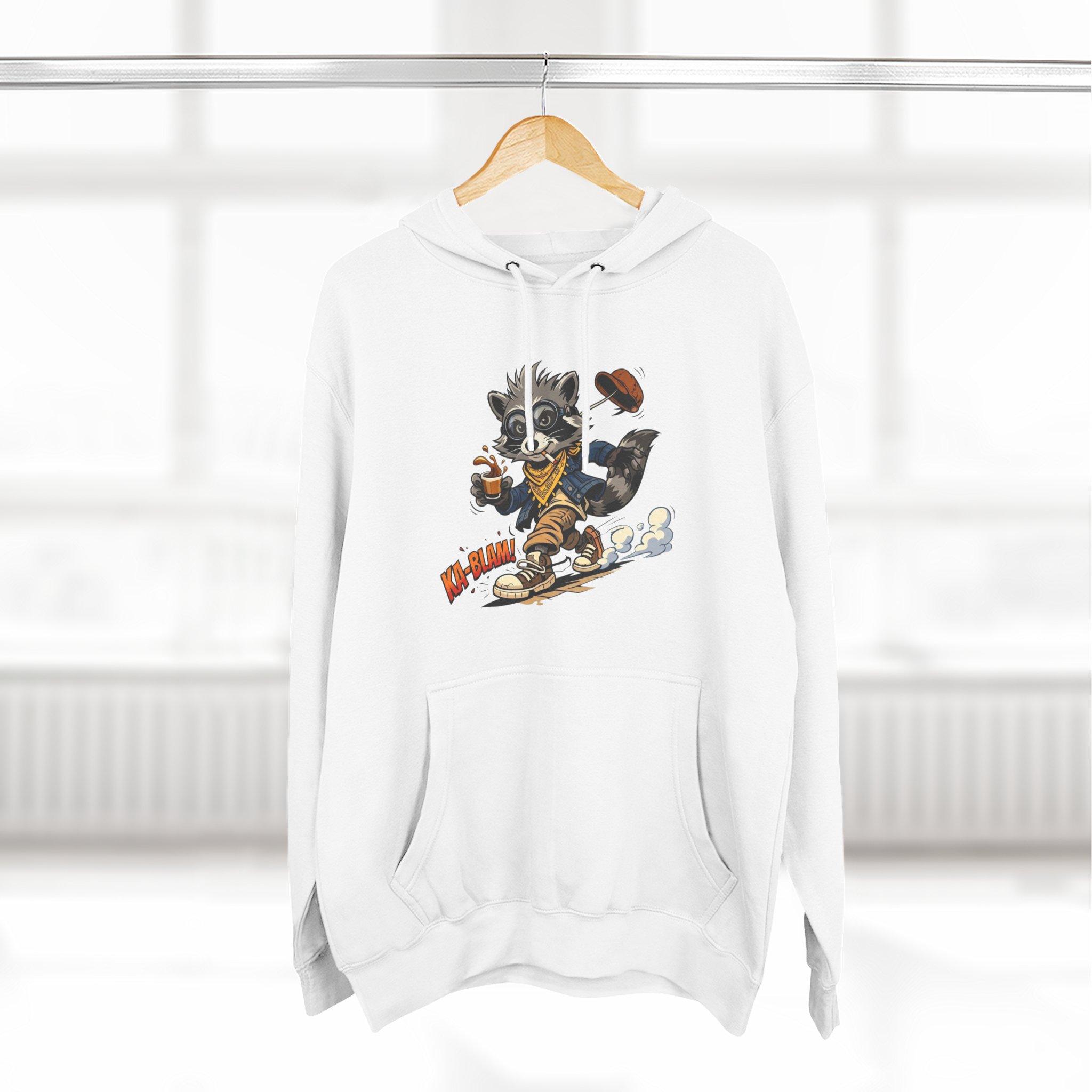 Vintage Football Raccoon Hoodie — Grunge Cartoon Sports Pullover 3 Vintage Football Raccoon Hoodie — Grunge Cartoon Sports Pullover - Imagen 3