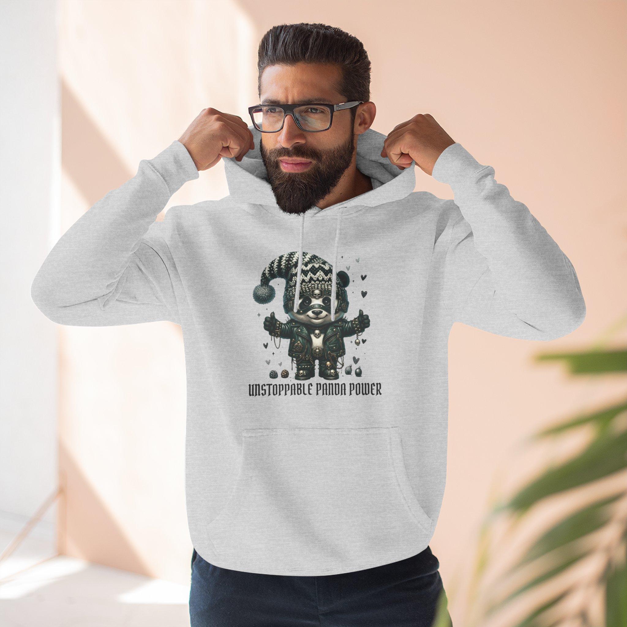 Panda Power Hoodie — "Unstoppable Panda Power" Graphic Fleece Pullover 6 Panda Power Hoodie — "Unstoppable Panda Power" Graphic Fleece Pullover - Imagen 6