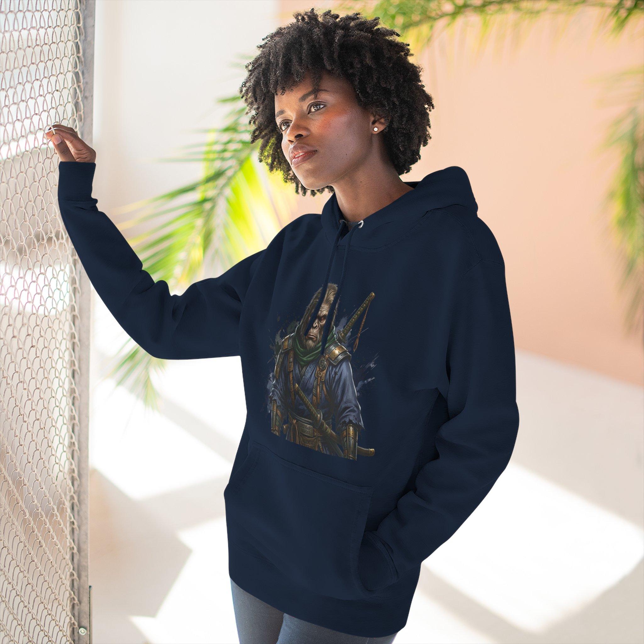Samurai Warrior Fleece Hoodie — Three-Panel Graphic Pullover with Swords 12 Samurai Warrior Fleece Hoodie — Three-Panel Graphic Pullover with Swords - Imagen 12