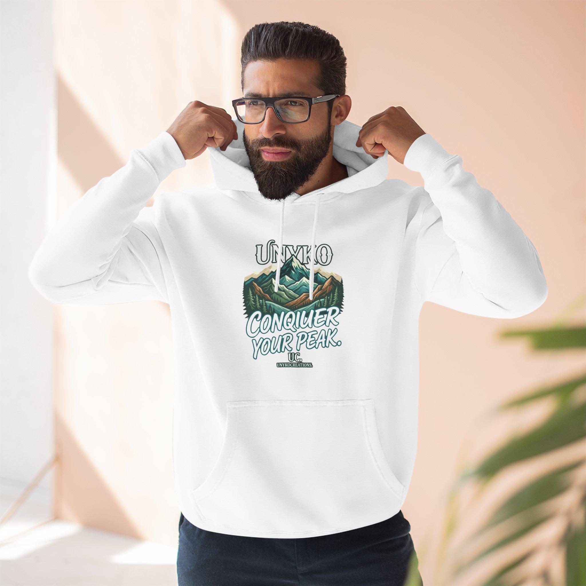 Conquer Your Peak Mountain Hoodie — Inspirational Outdoor Adventure Pullover 1 Conquer Your Peak Mountain Hoodie — Inspirational Outdoor Adventure Pullover