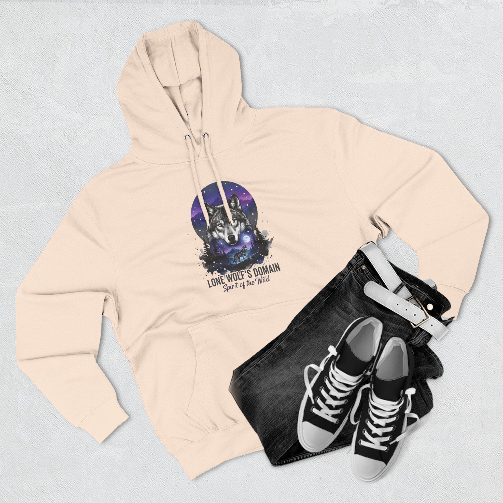 Wolf Moon Hoodie — "Lone Wolf's Domain" Graphic Fleece Pullover 13 Wolf Moon Hoodie — "Lone Wolf's Domain" Graphic Fleece Pullover - Imagen 13