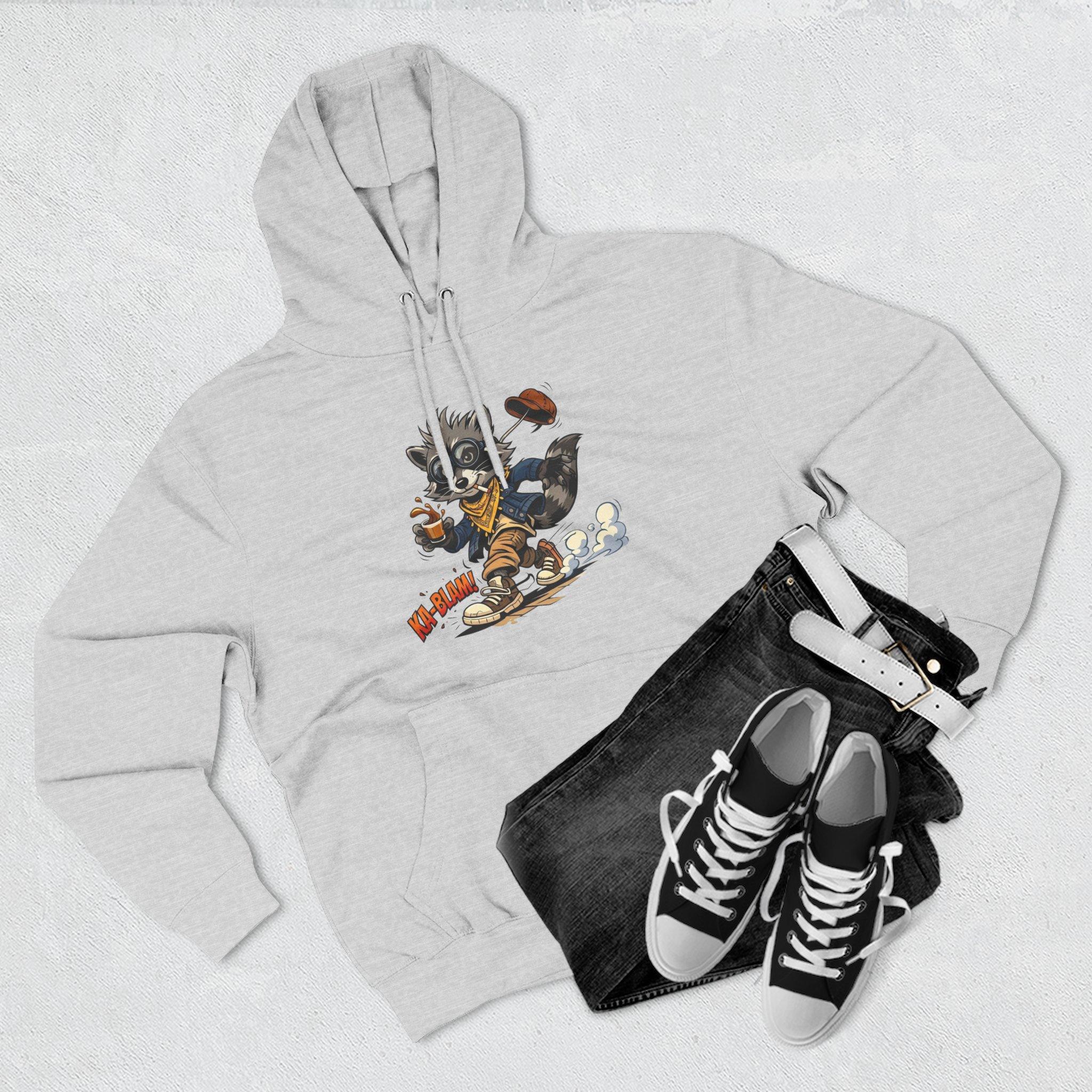 Vintage Football Raccoon Hoodie — Grunge Cartoon Sports Pullover 5 Vintage Football Raccoon Hoodie — Grunge Cartoon Sports Pullover - Imagen 5